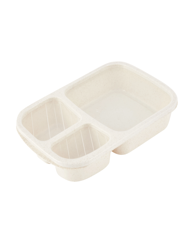 Oatmeal Wheat Straw 3 Section Container Lunch