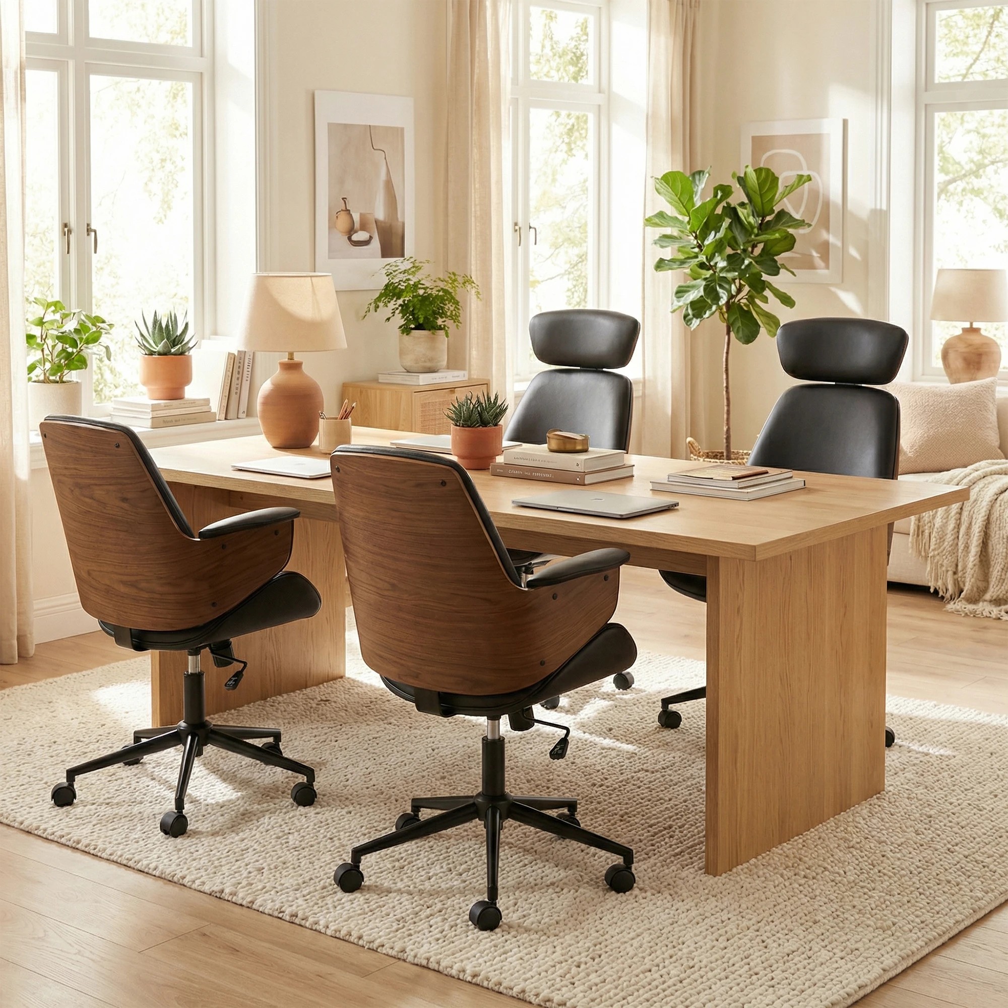 3 Costway Ergonomic Home Office Desk Chair Modern Executive Armchair Adjustable Height - Black, 3 of 4