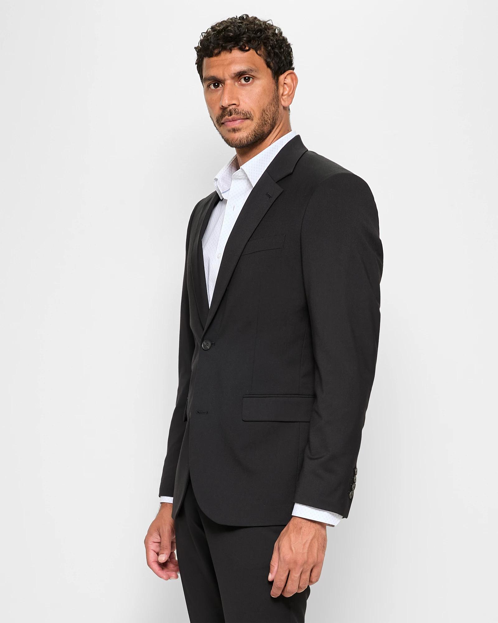 3 Tailored Fit Suit Jacket - Preview BLACK, 3 of 5