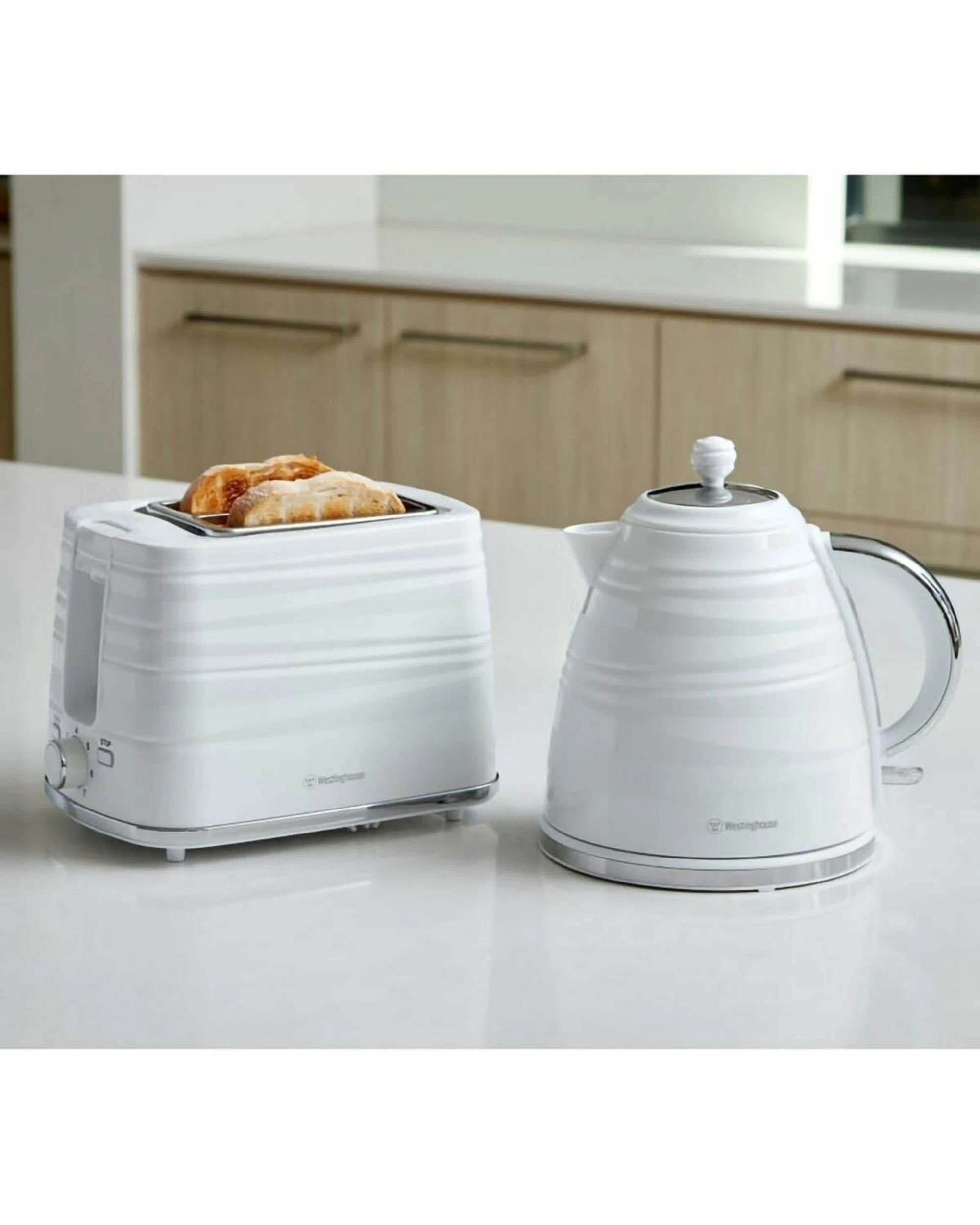 3 Westinghouse Kettle & Toaster Pack - White Stripe - WHITE, 3 of 5