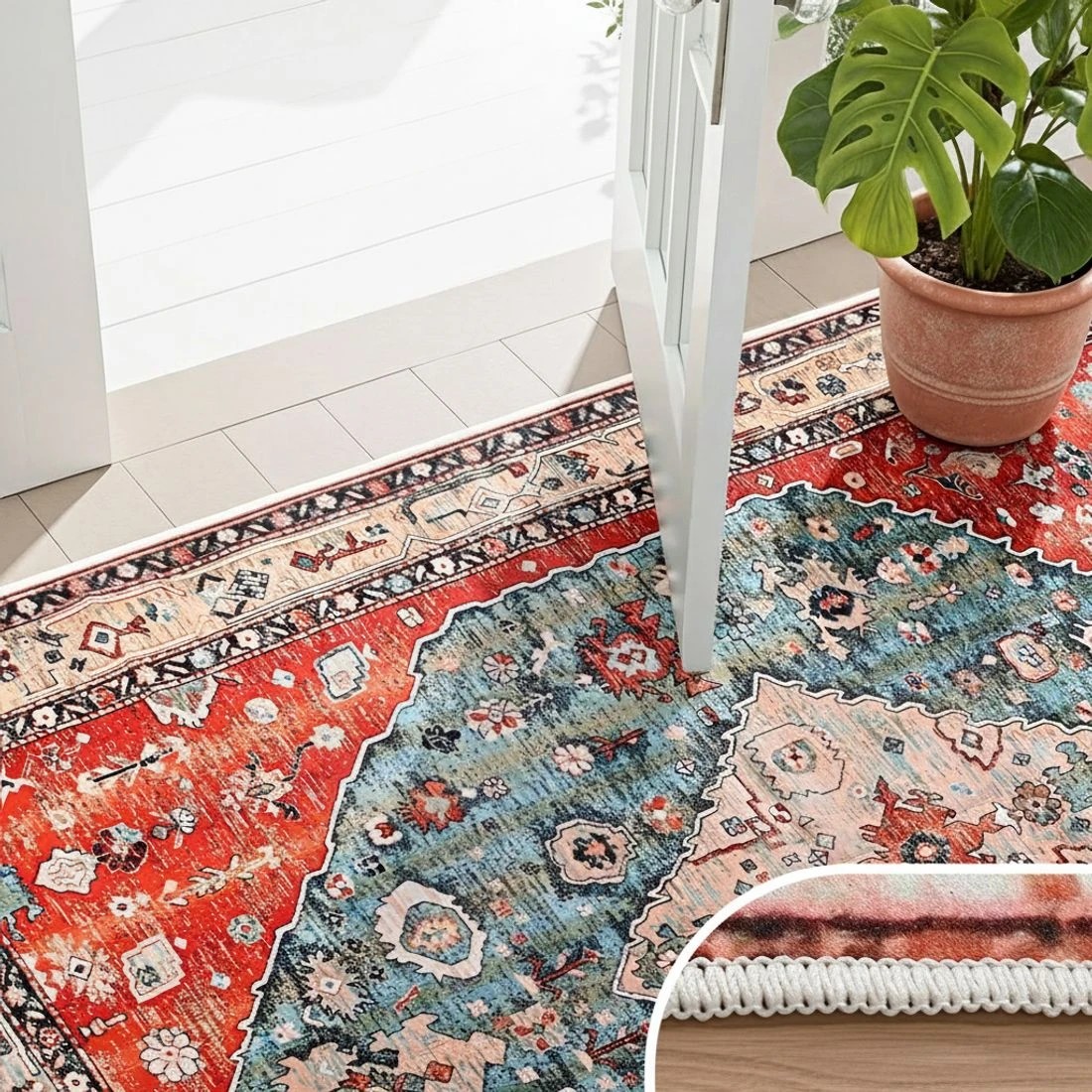 5 Artiss Floor Rug 200X290cm Large Washable Area Rug Modern Living Room Carpet - Red, 5 of 9