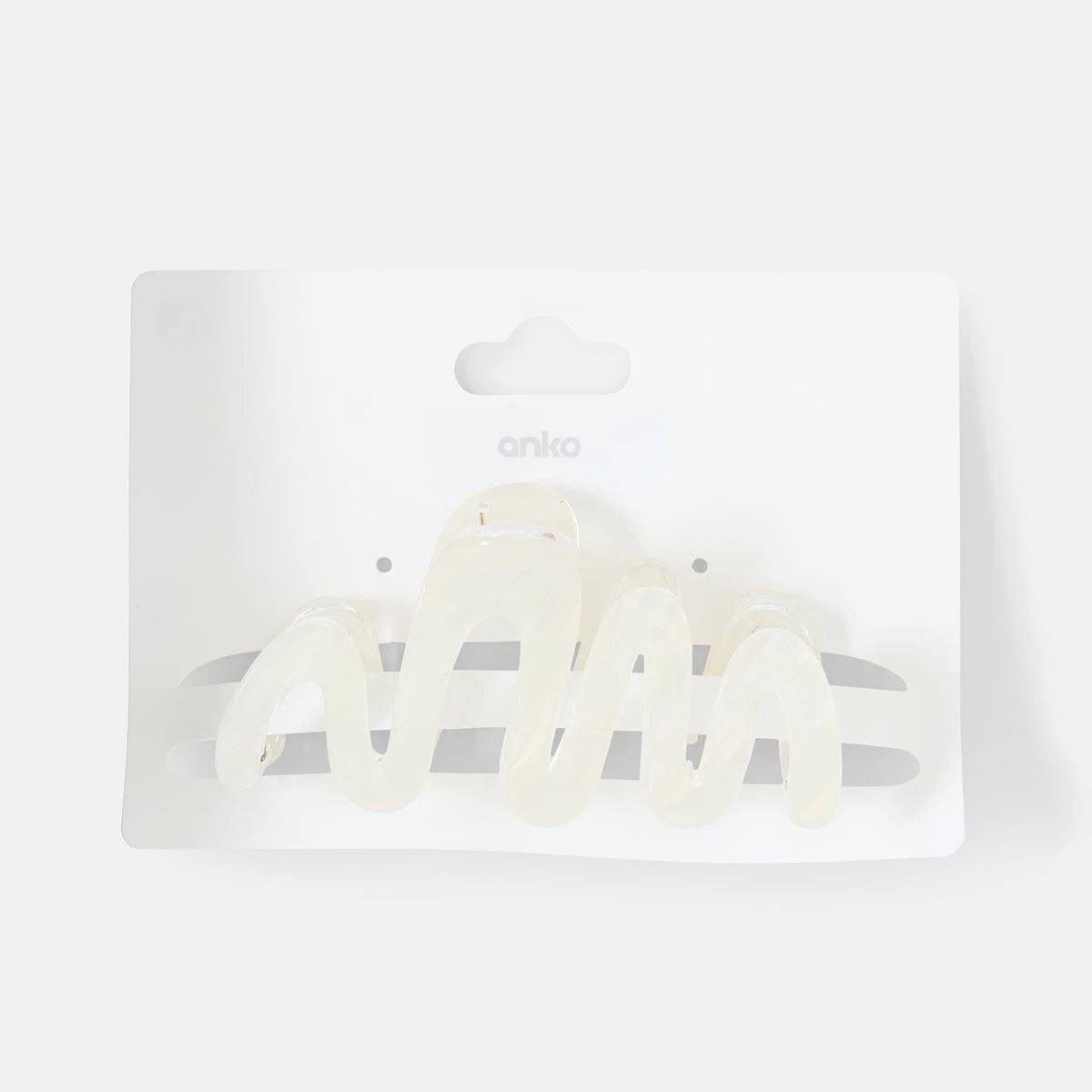 4 White Squiggle Claw Hair Clip, 4 of 4