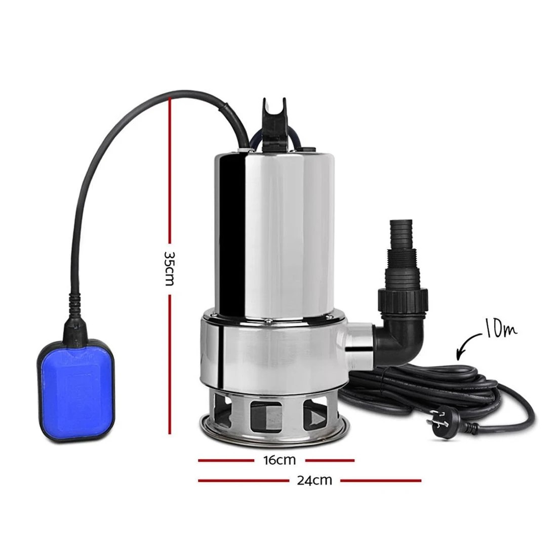 2 Giantz 1800W Max. Submersible Dirty Water Pump Bore Tank Well Steel Automatic Clean - Silver, 2 of 7