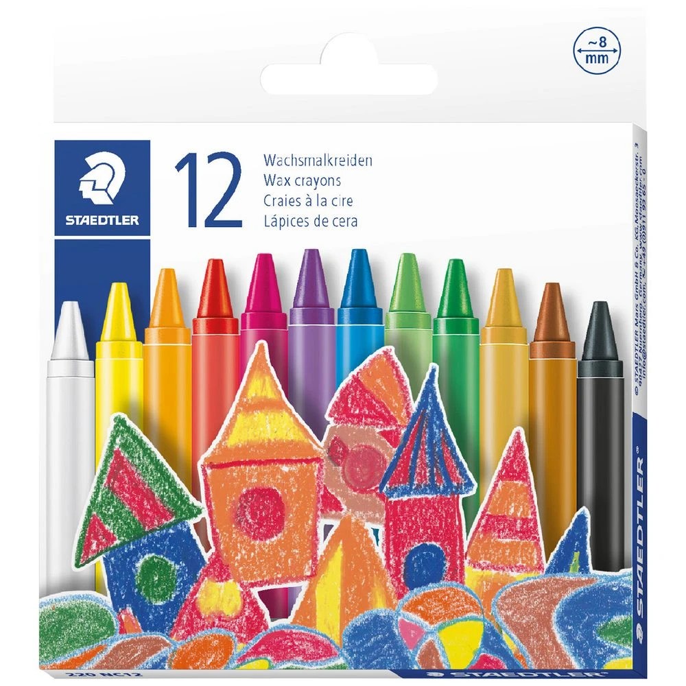 1 Staedtler 8mm Round Wax Crayons 12 Pack, 1 of 1