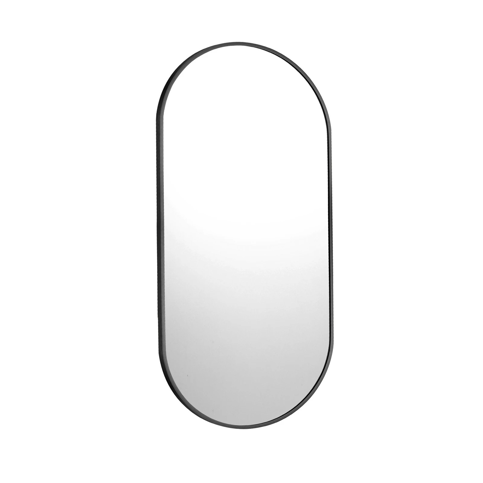 6 Oikiture Wall Mirrors Oval Makeup Mirror Bedroom Home Decor 84x50cm
 - Black, 6 of 9