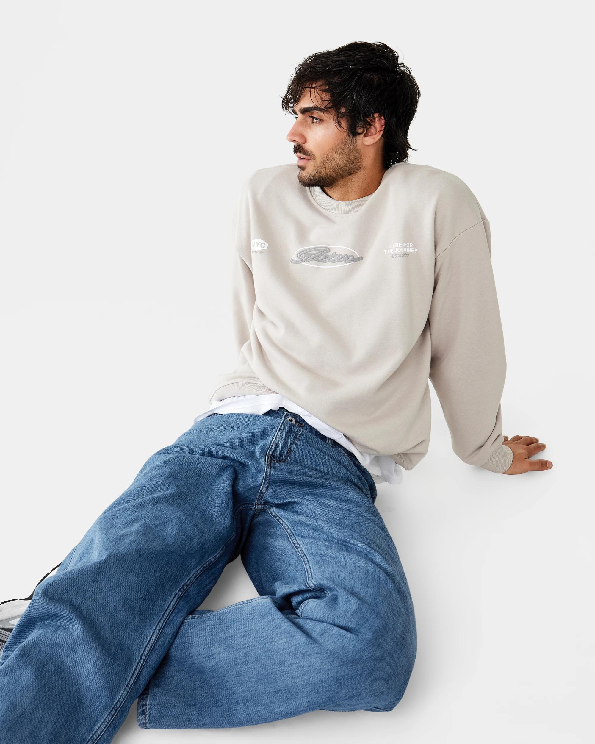 9 Terry Oversized Print Sweatshirt Bge Slogan, 9 of 10