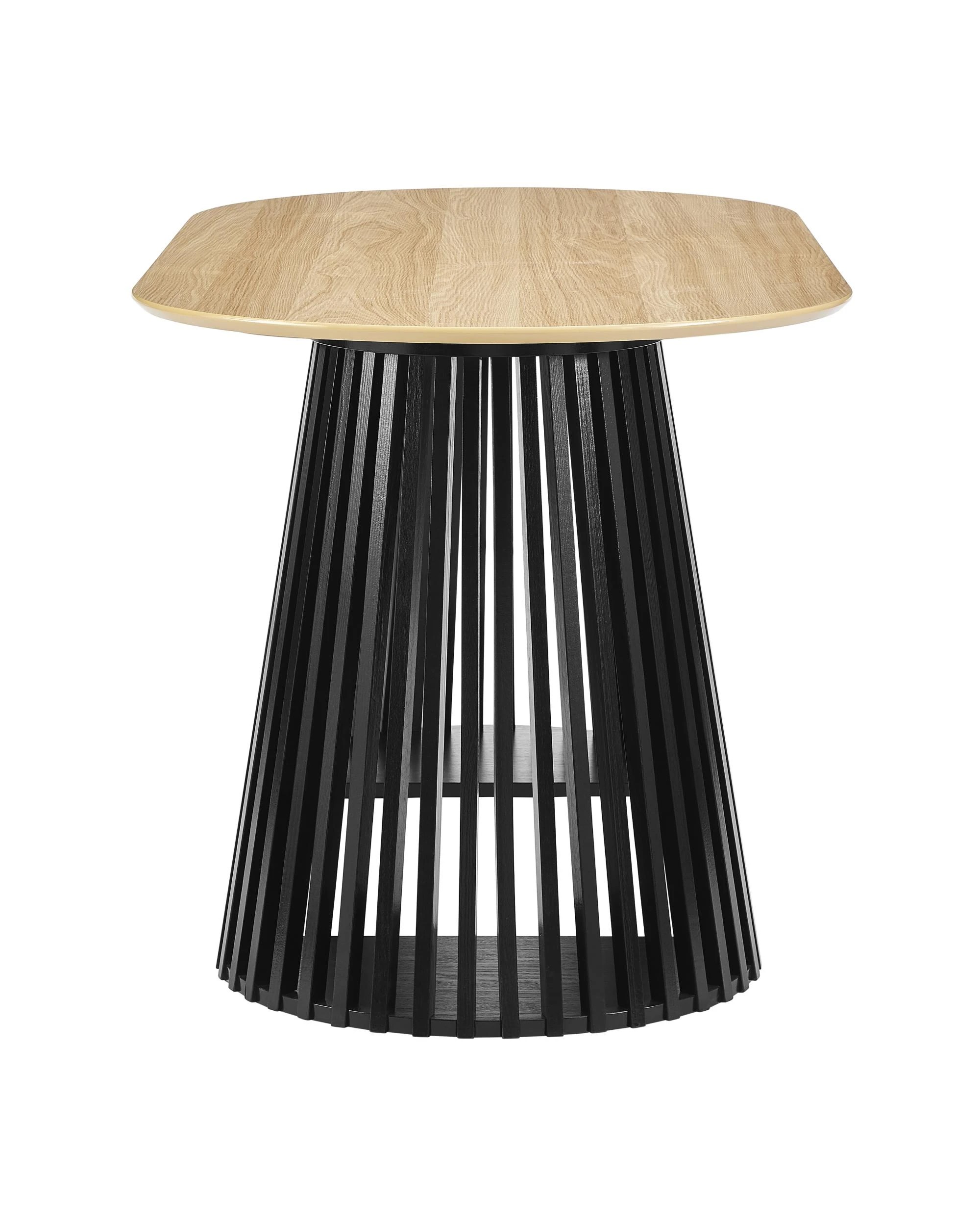 5 Kodu Oval Rounded Dining Table 160cm Black and Oak, 5 of 7