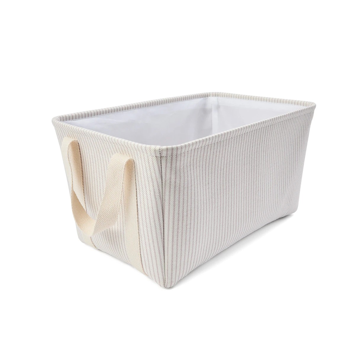 4 Rectangle Stripe Basket - Beige, 4 of 7