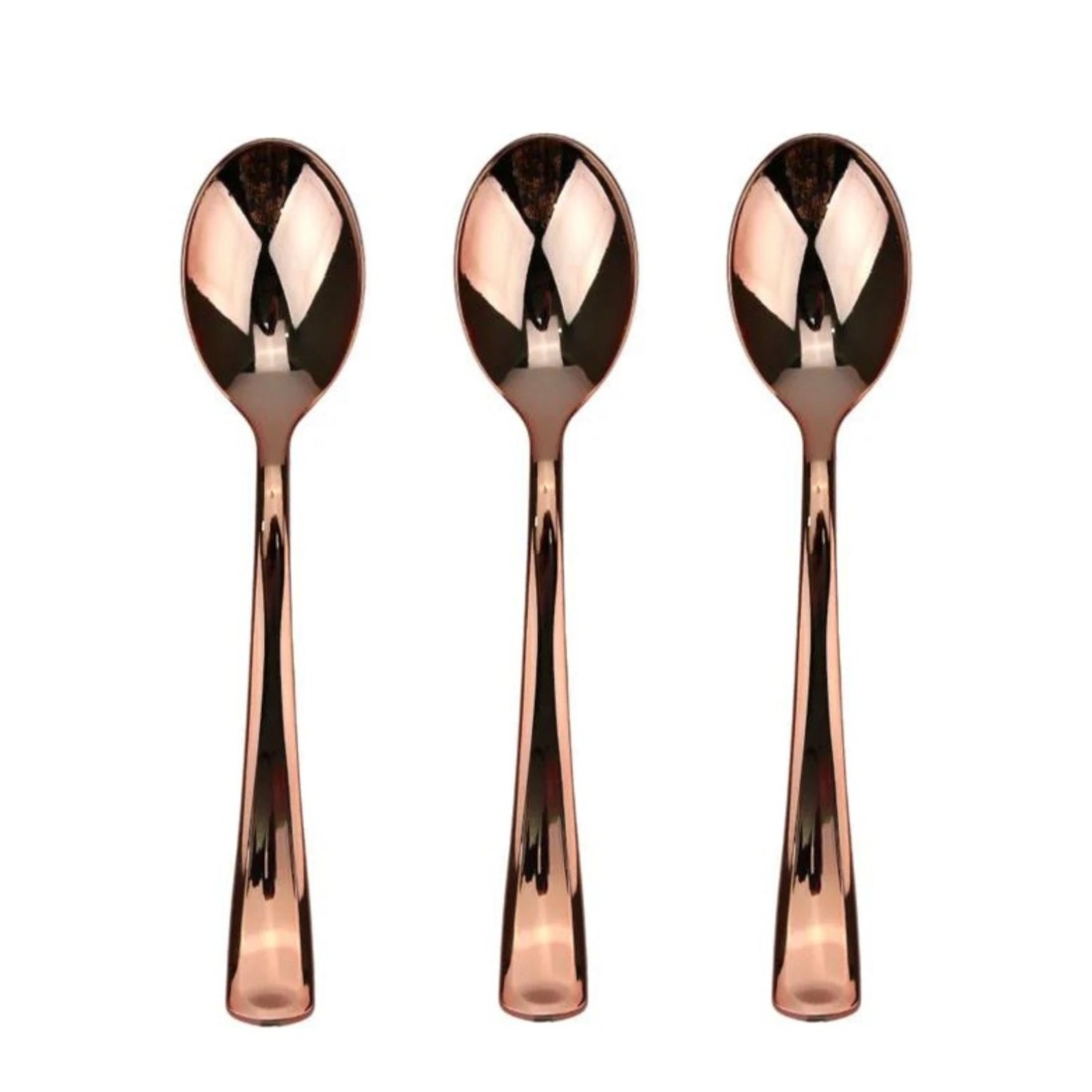 1 Partyware Rose Gold Reusable Plastic Spoons (Pack Of 12), 1 of 2