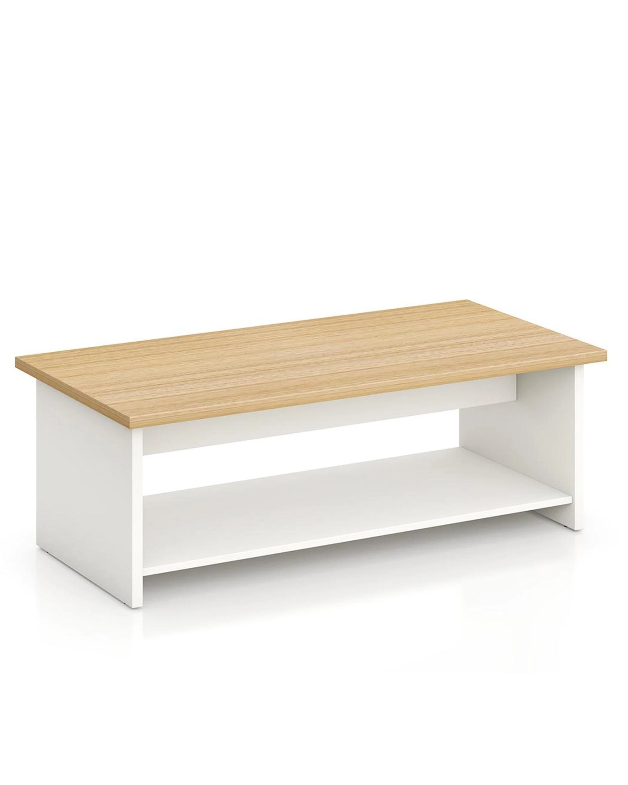 1 Esma Coffee Table Rhine Light Oak and White, 1 of 5