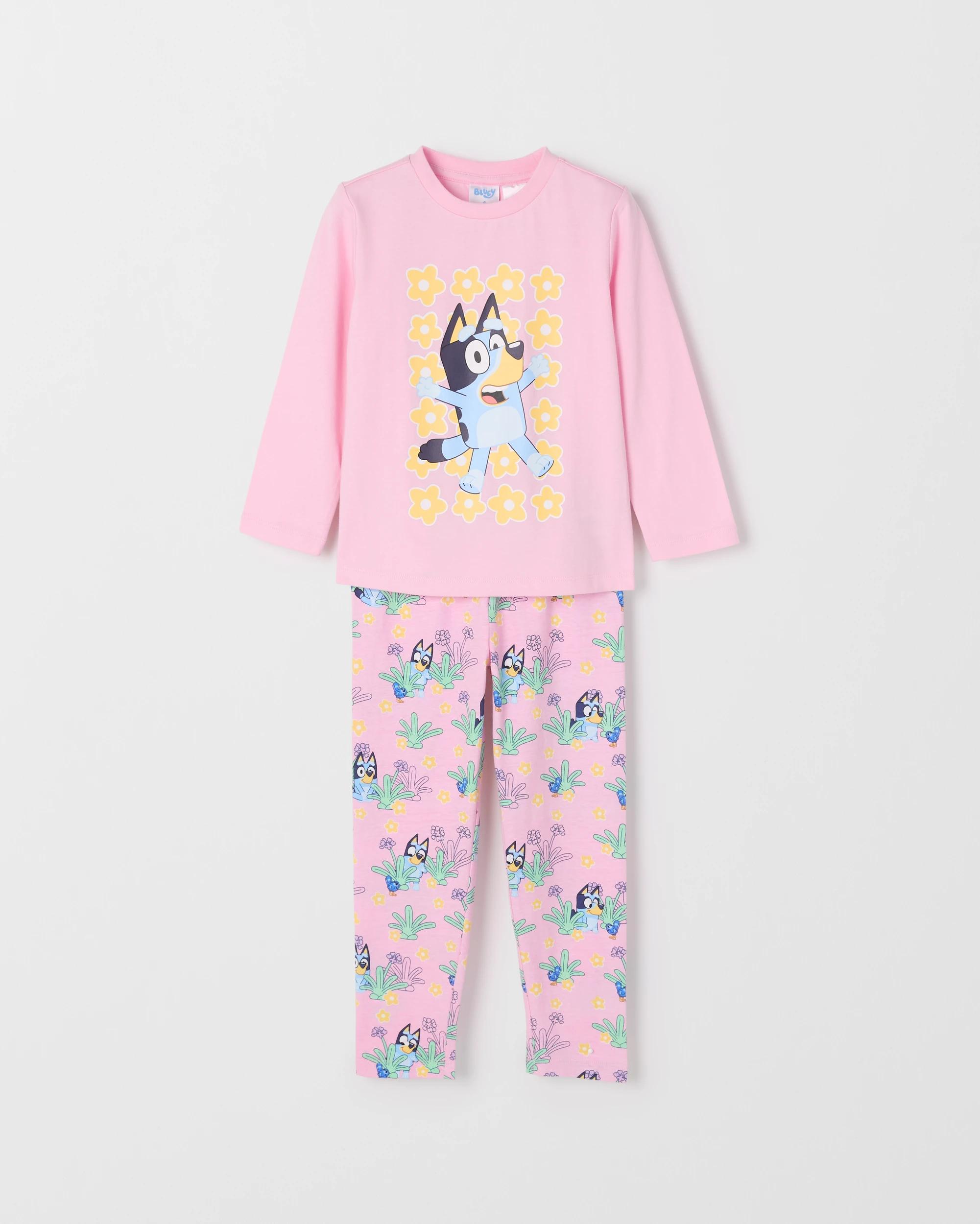 1 Bluey Australian Cotton Younger Girls Top & Pants Knit Pyjama Set BLUEY, 1 of 2