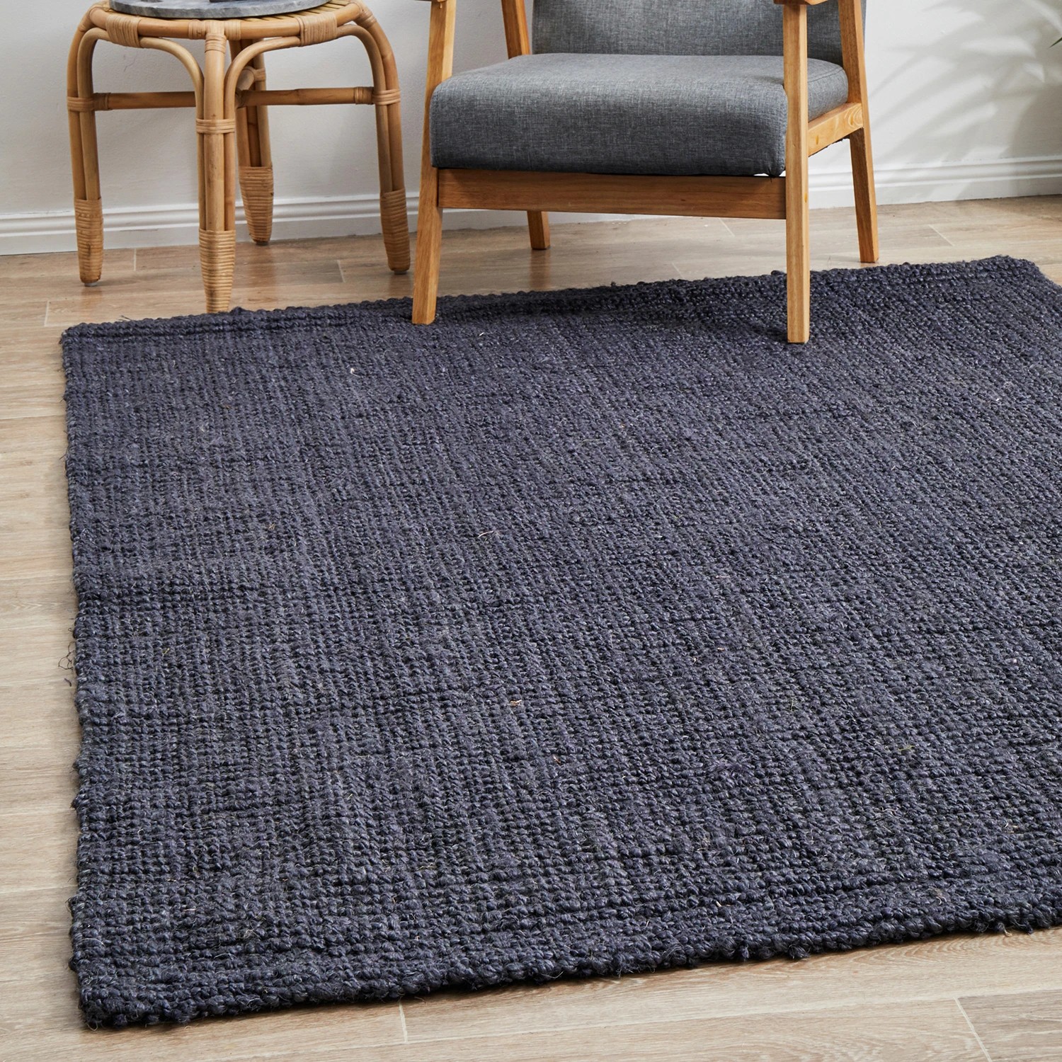 3 Common Ground Rugs Solace Barker 270x180cm - Large Handwoven Jute Floor Rug - Blue, 3 of 9