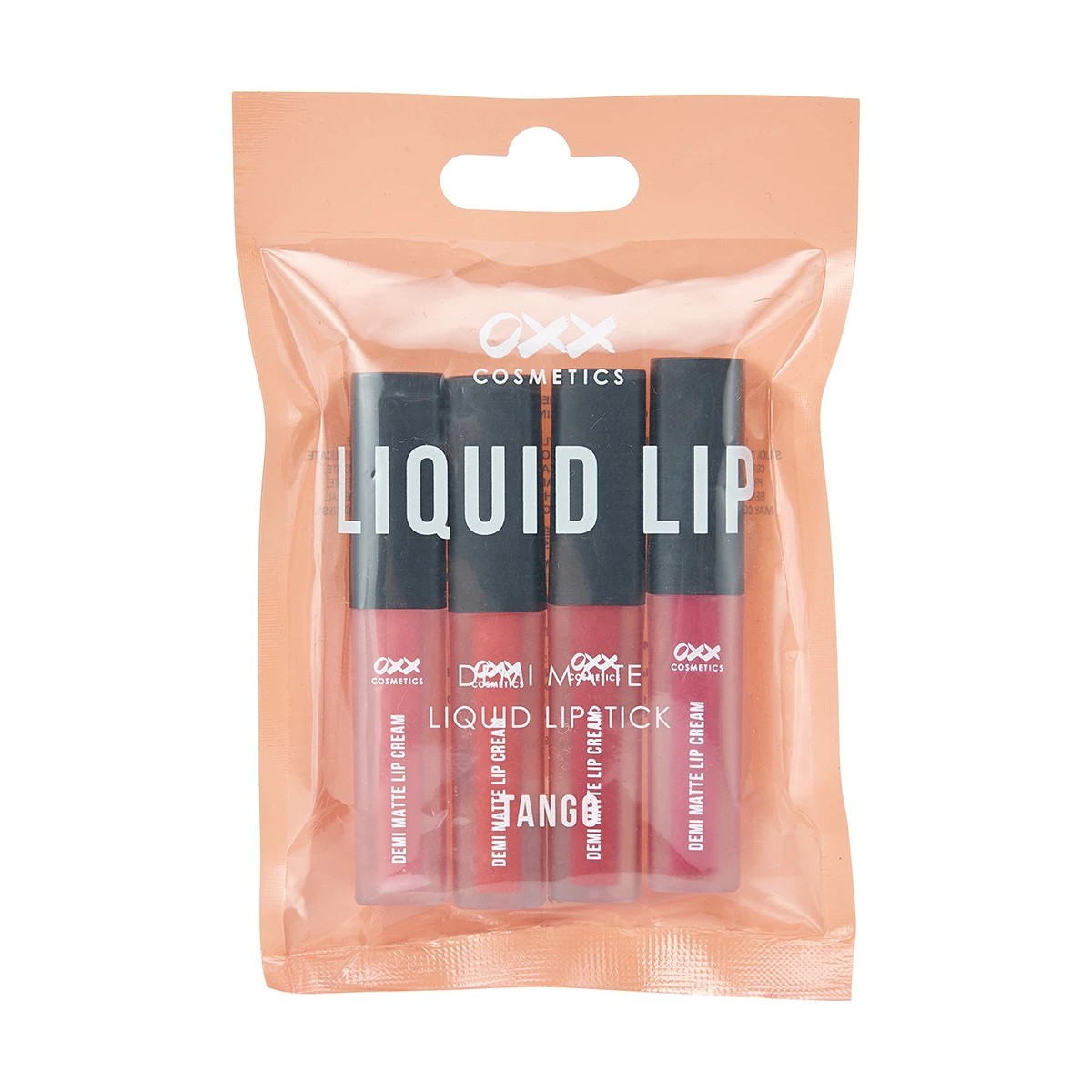 1 OXX Cosmetics 4 Piece Demi Matte Liquid Lipstick - Tango, 1 of 5
