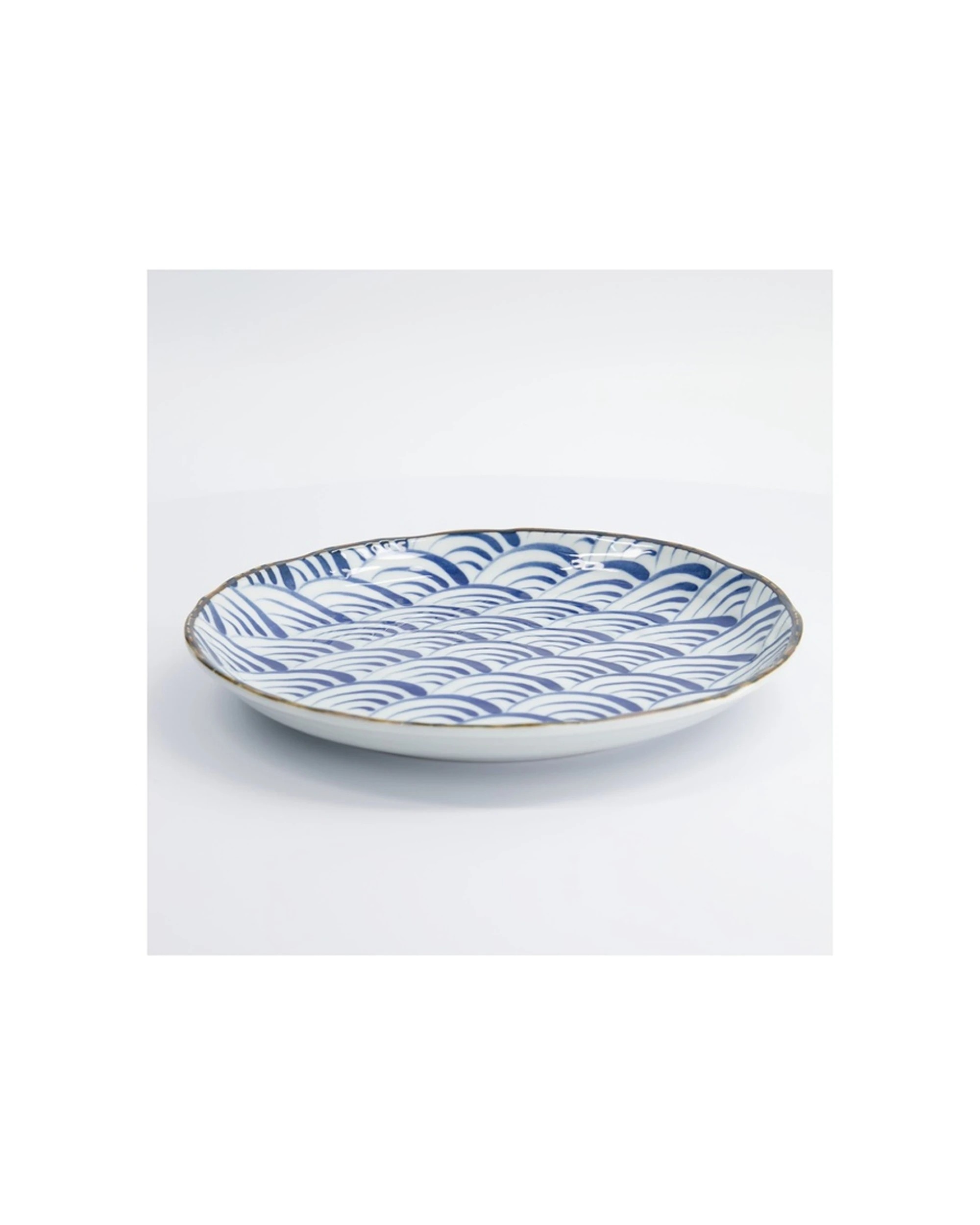 2 Tokyo Design Natsu Nami Plate 25cm Porcelain Microwave Dishwasher Safe - Blue, 2 of 2