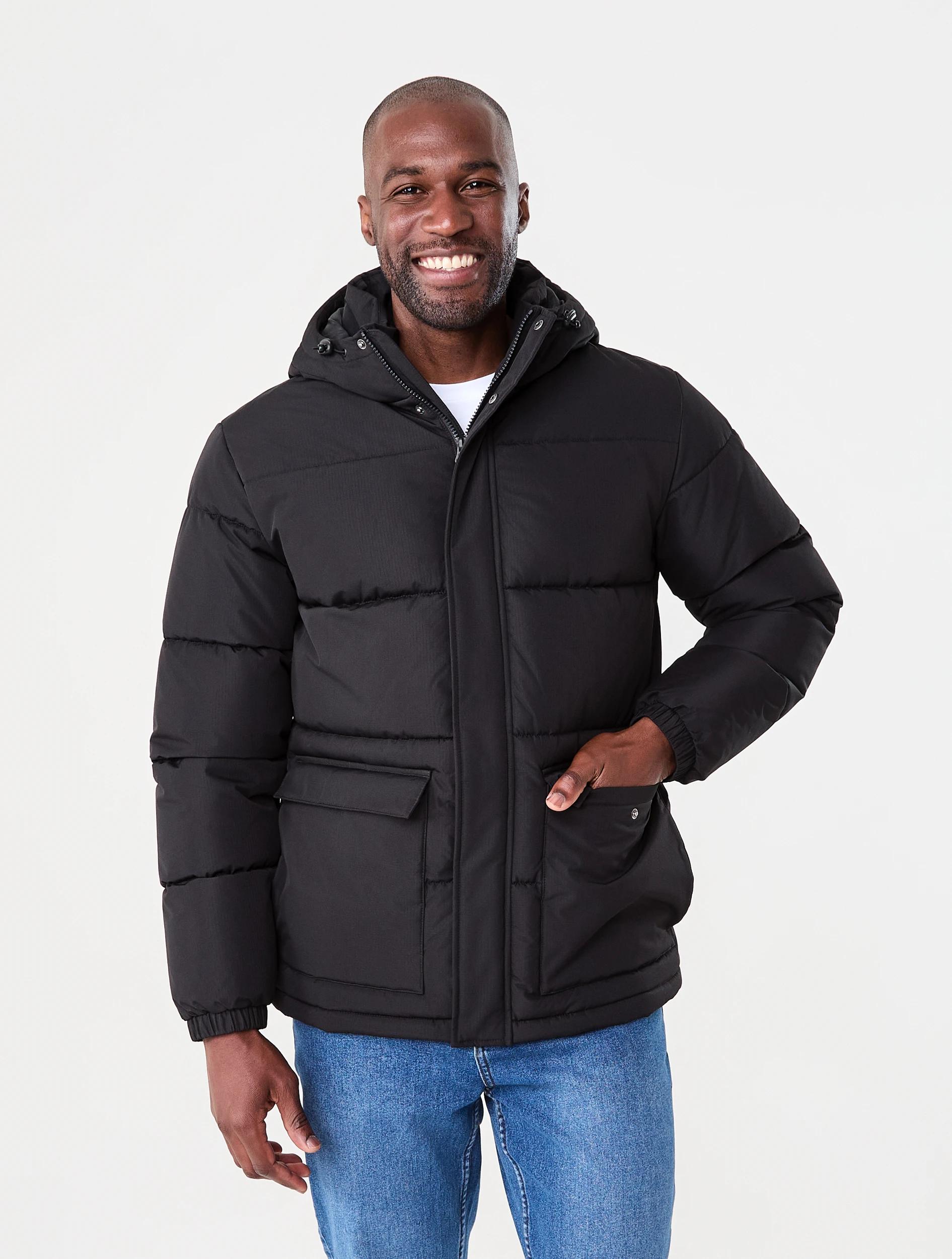 2 Hooded Puffer Jacket Black, 2 of 8