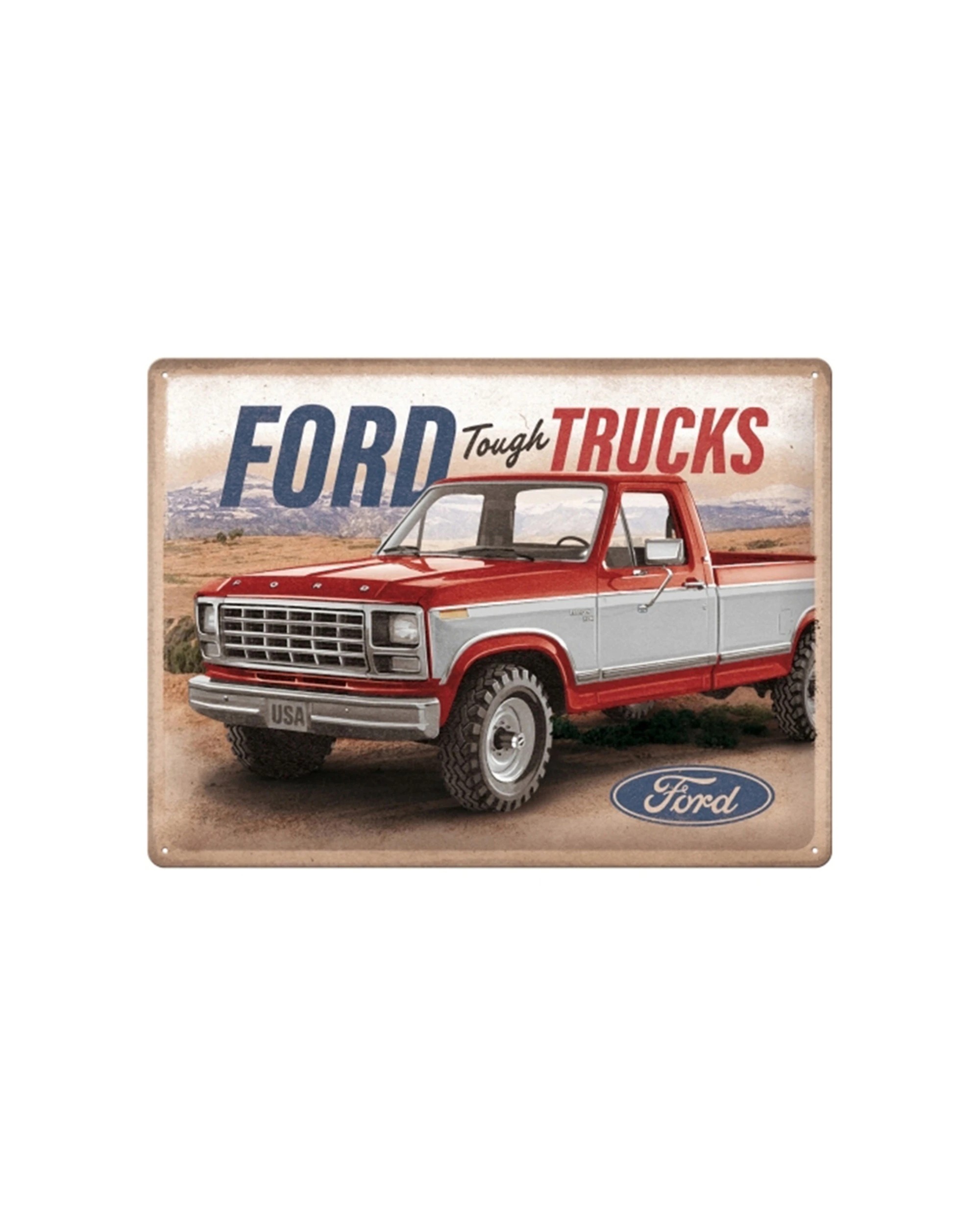 1 Nostalgic-Art Large 30x40cm Metal Wall Art Sign Plaque - Ford Tough Trucks F250 Ranger - Multi, 1 of 1