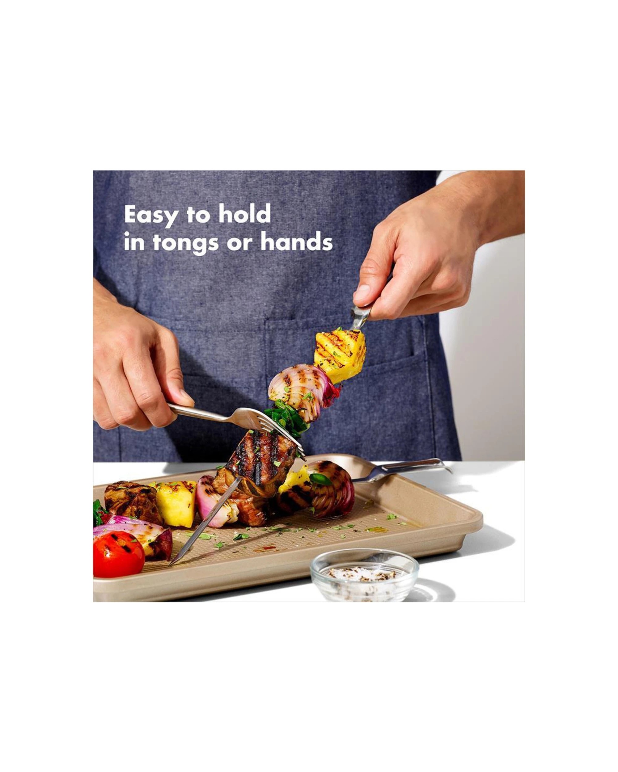 2 Oxo 6pc Stainless Steel Grilling Skewer Set Flat Design Dishwasher Safe - Silver, 2 of 6