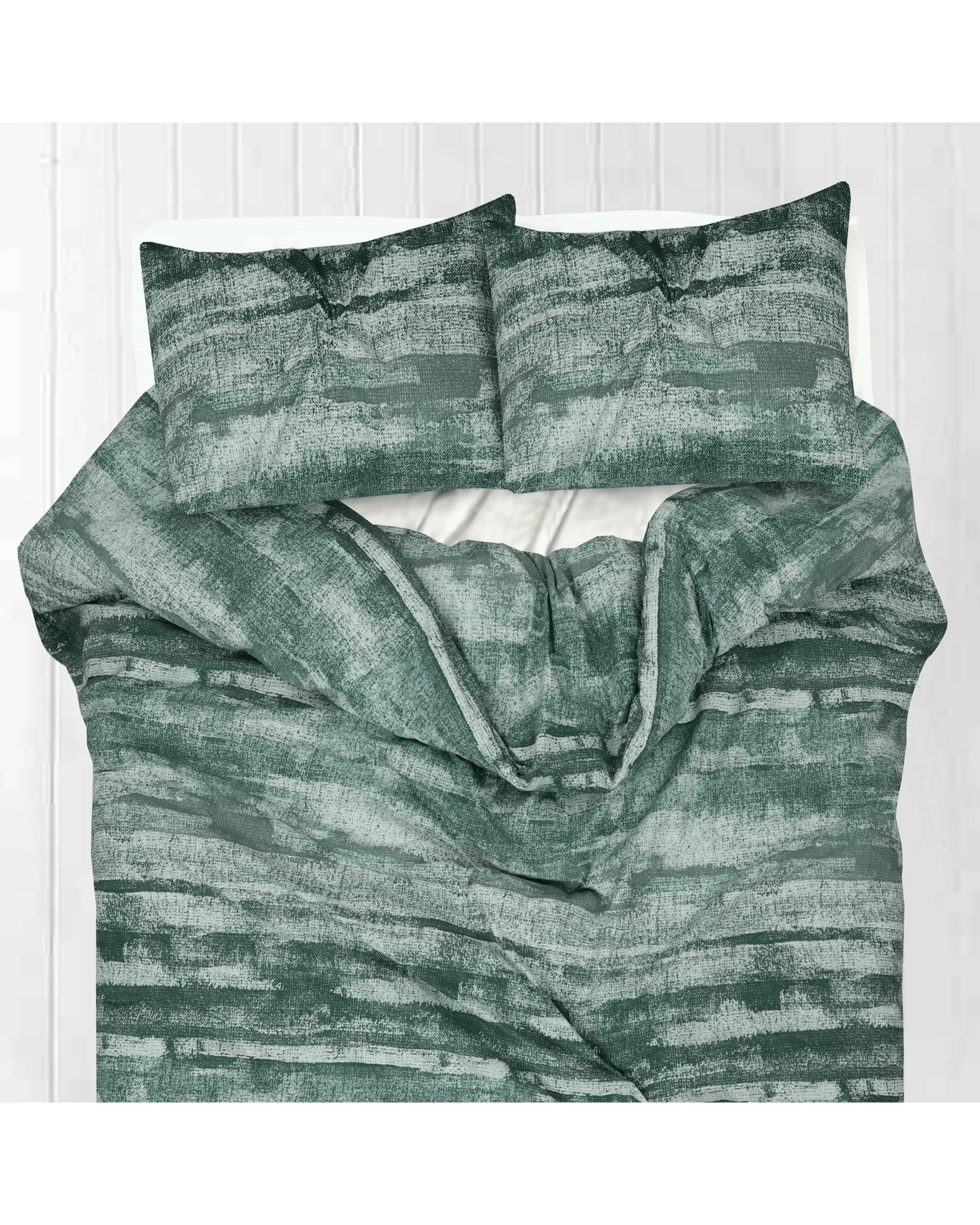 3 Amsons Pure Cotton Quilt Cover Set With Extra Standard Pillowcases - Super King Bed - Green, 3 of 3