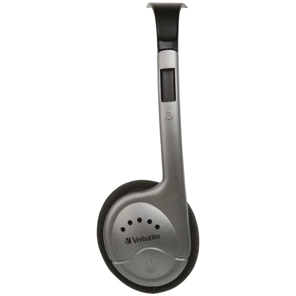 2 Verbatim Multimedia Headset with Inline Mic Grey and Black, 2 of 3