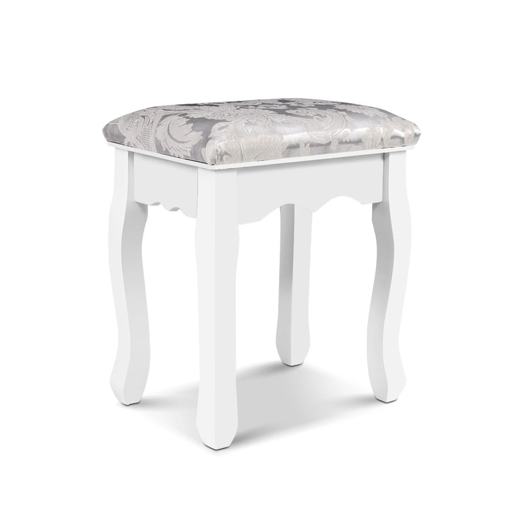 1 Artiss Dressing Table Stool Velvet - White, 1 of 5