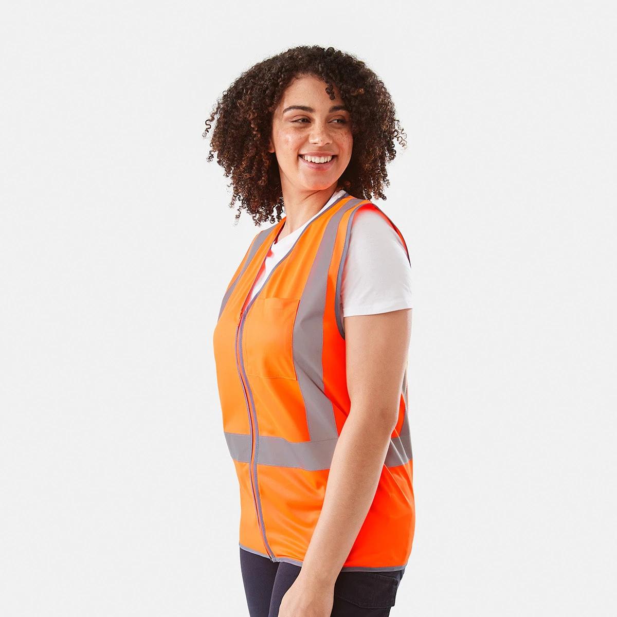 4 Workwear Hi-Visibility Vest SAFETY ORANGE, 4 of 10