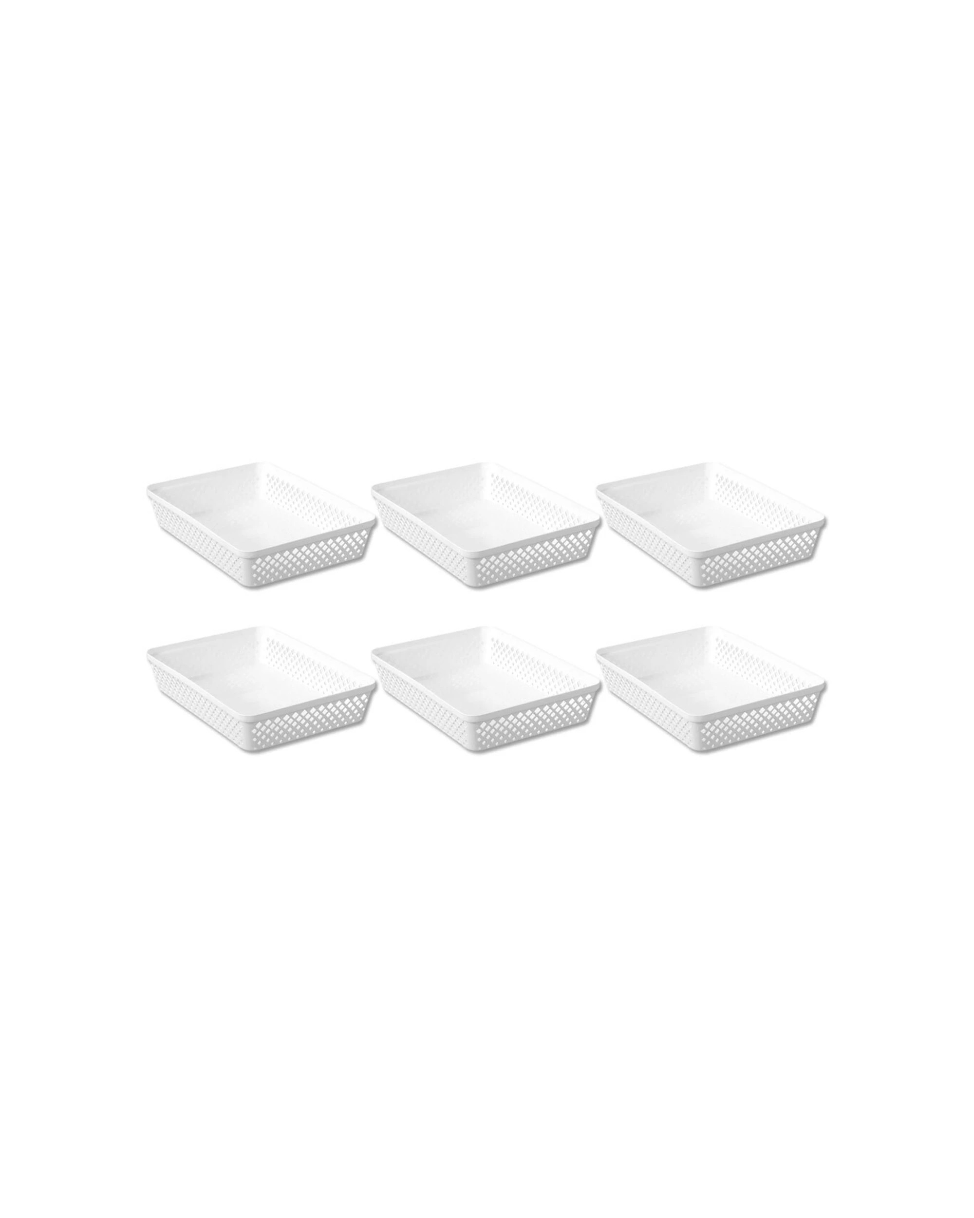 1 Boxsweden Kept Diamond 33x24cm Organiser Tray 6PK Durable Ventilated Lightweight
 - white, 1 of 5
