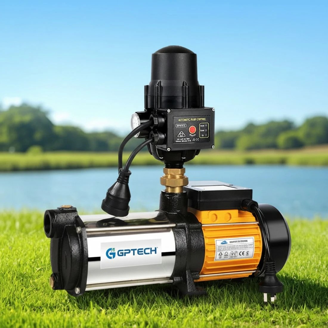 8 Giantz Garden Water Pump High Pressure 2000W Max 4-Stage Tank Irrigation Transfer Booster Pump - Yellow, 8 of 8