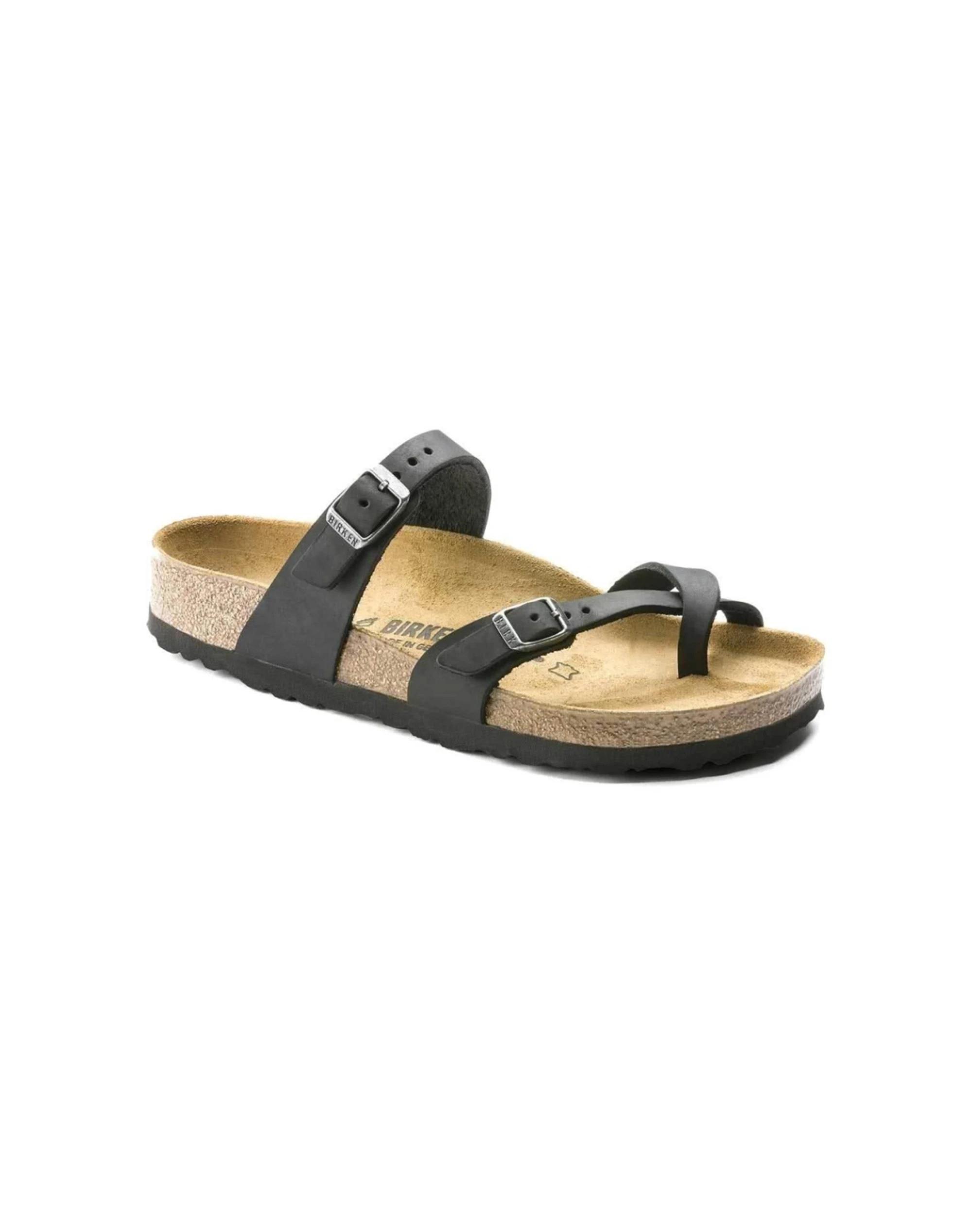 2 Birkenstock Mayari Oiled Leather Sandals Regular Width BLACK, 2 of 4