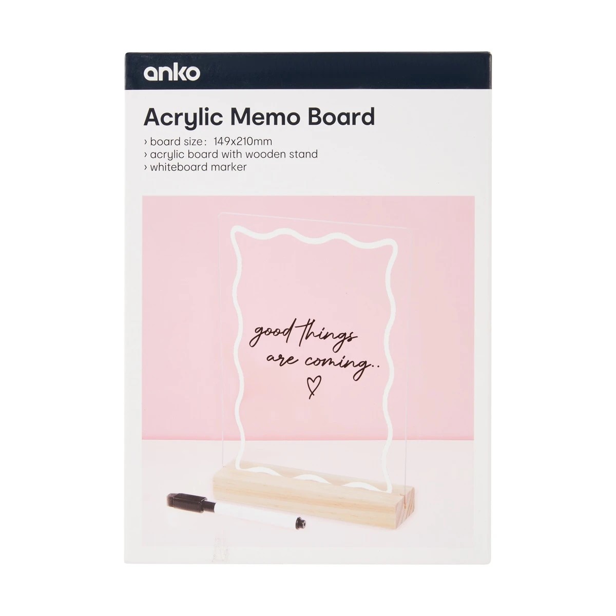 1 Acrylic Memo board with wooden stand 21cm x 14.9cm, 1 of 5