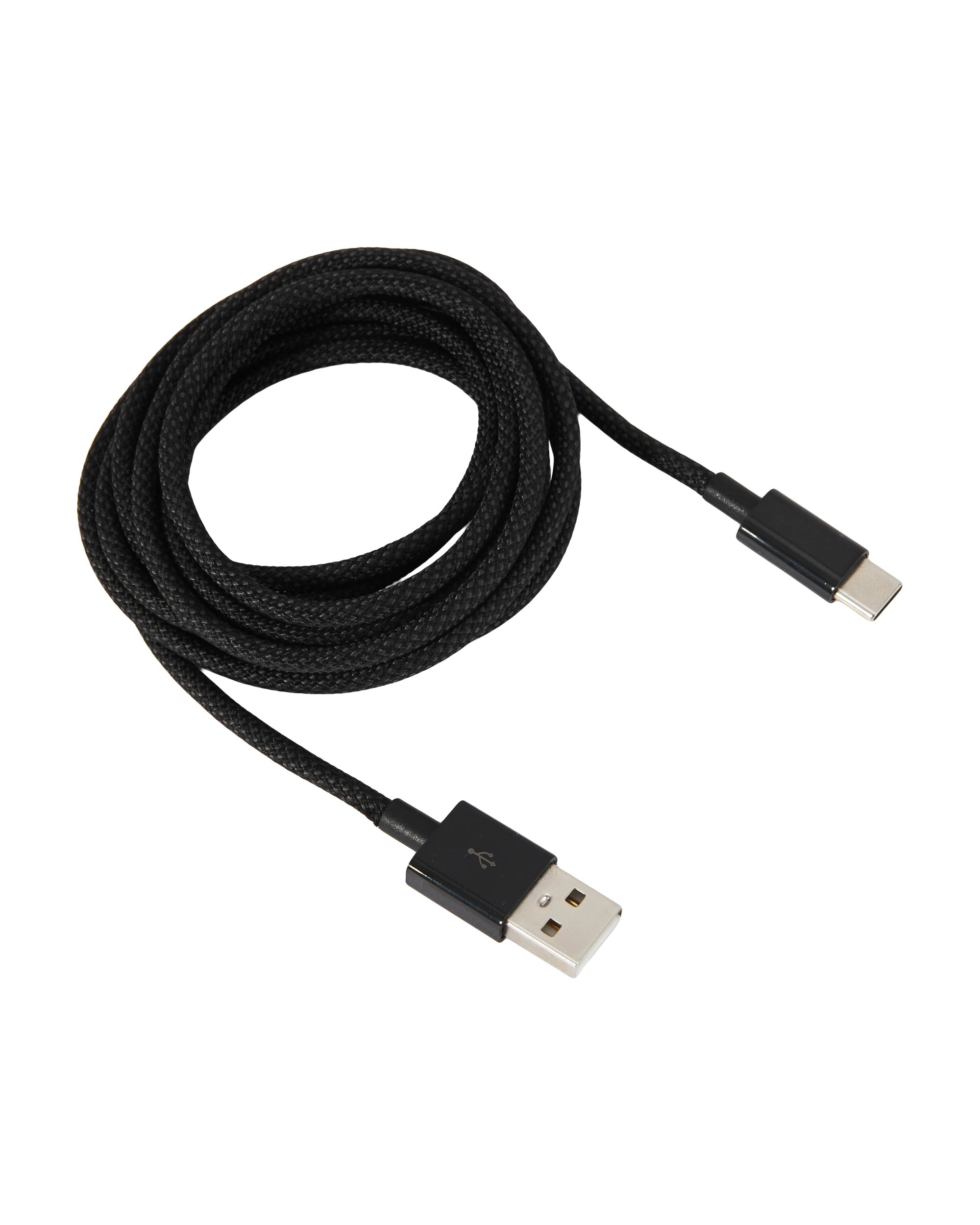 3 2m USB-A to USB-C 60W Braid Cable - Black, 3 of 5
