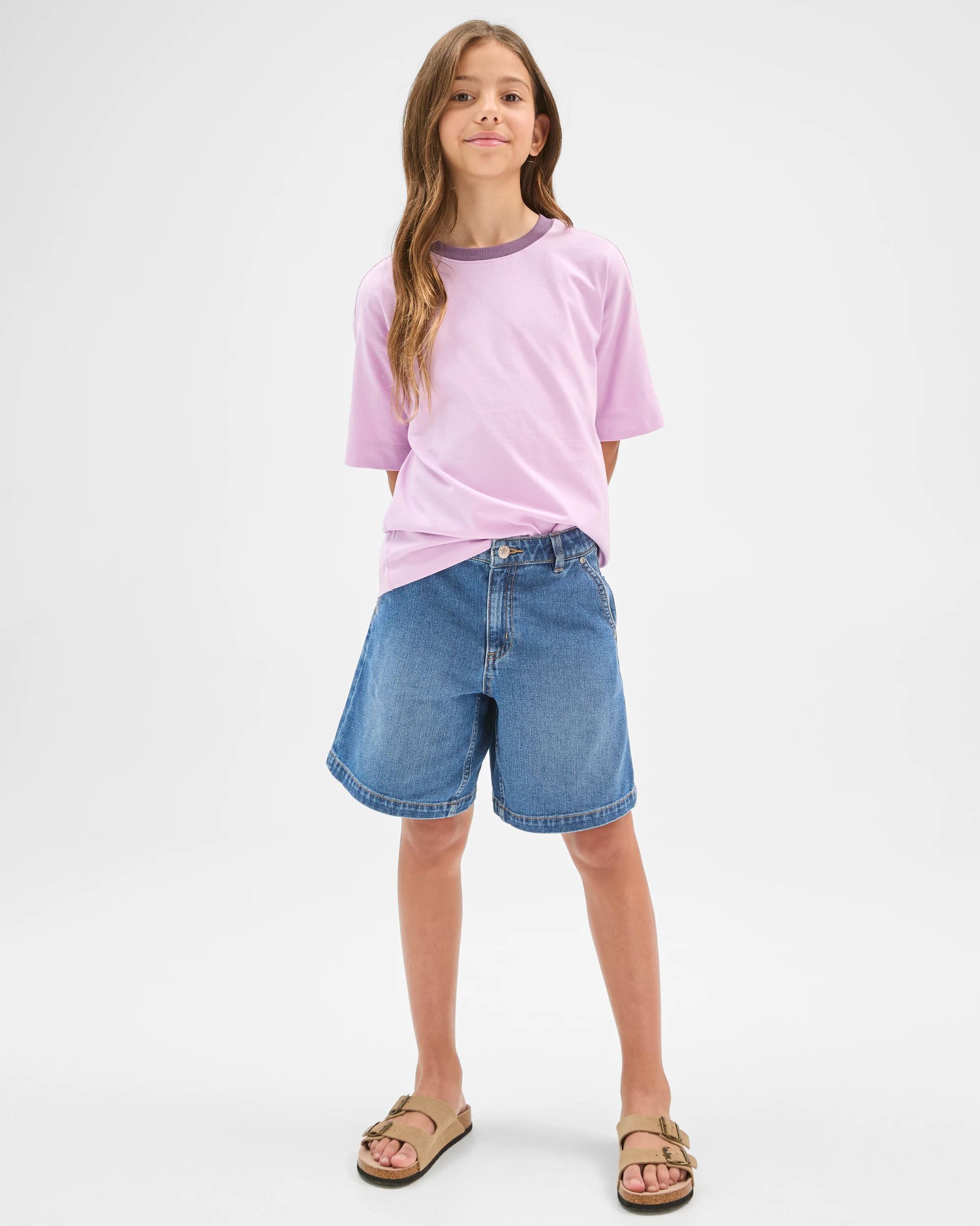 1 Target Kids Cotton Bermuda Denim Jorts MID WASH, 1 of 7