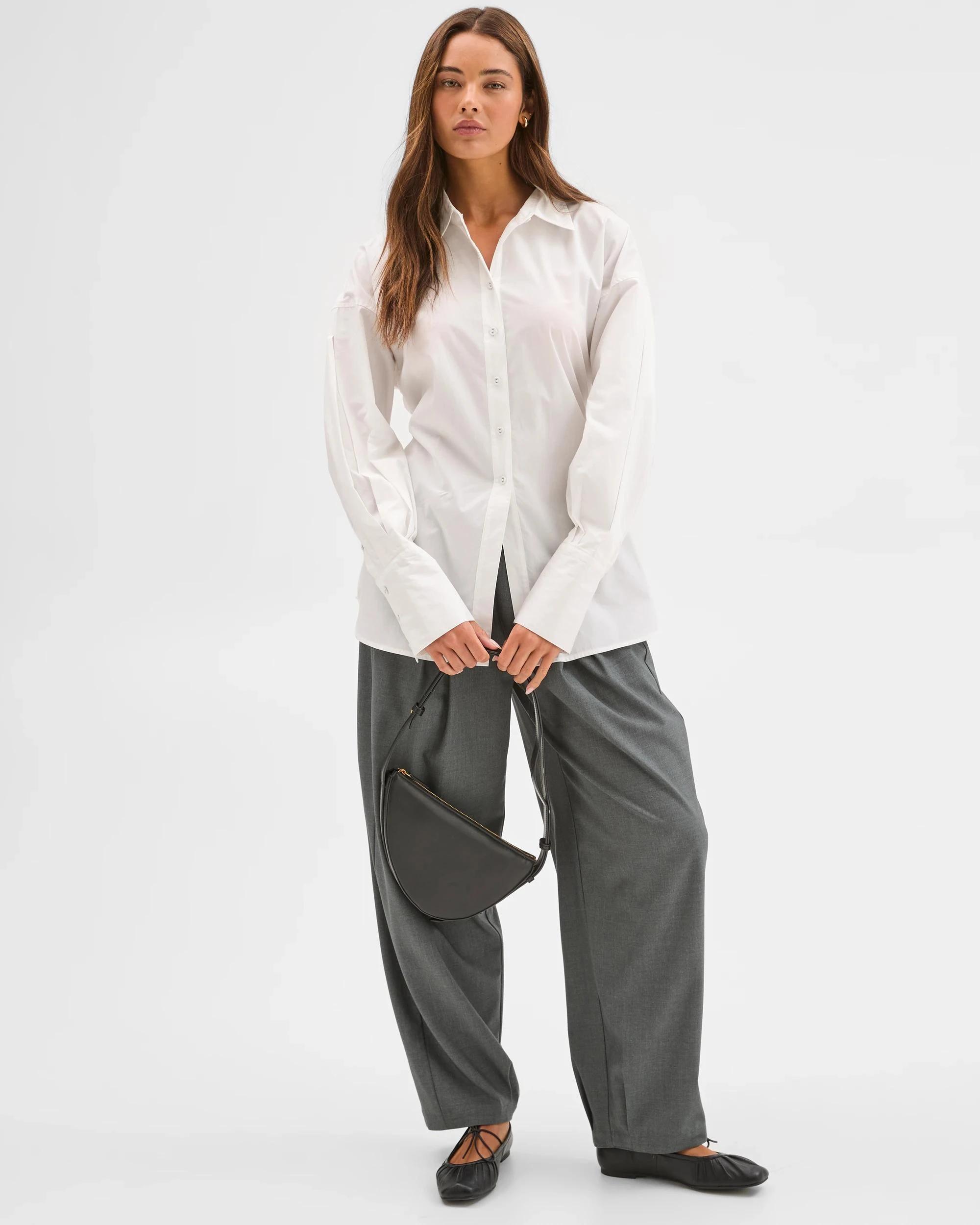 4 Target Lily Loves Australian Cotton Tie Detail Shirt WHITE, 4 of 7