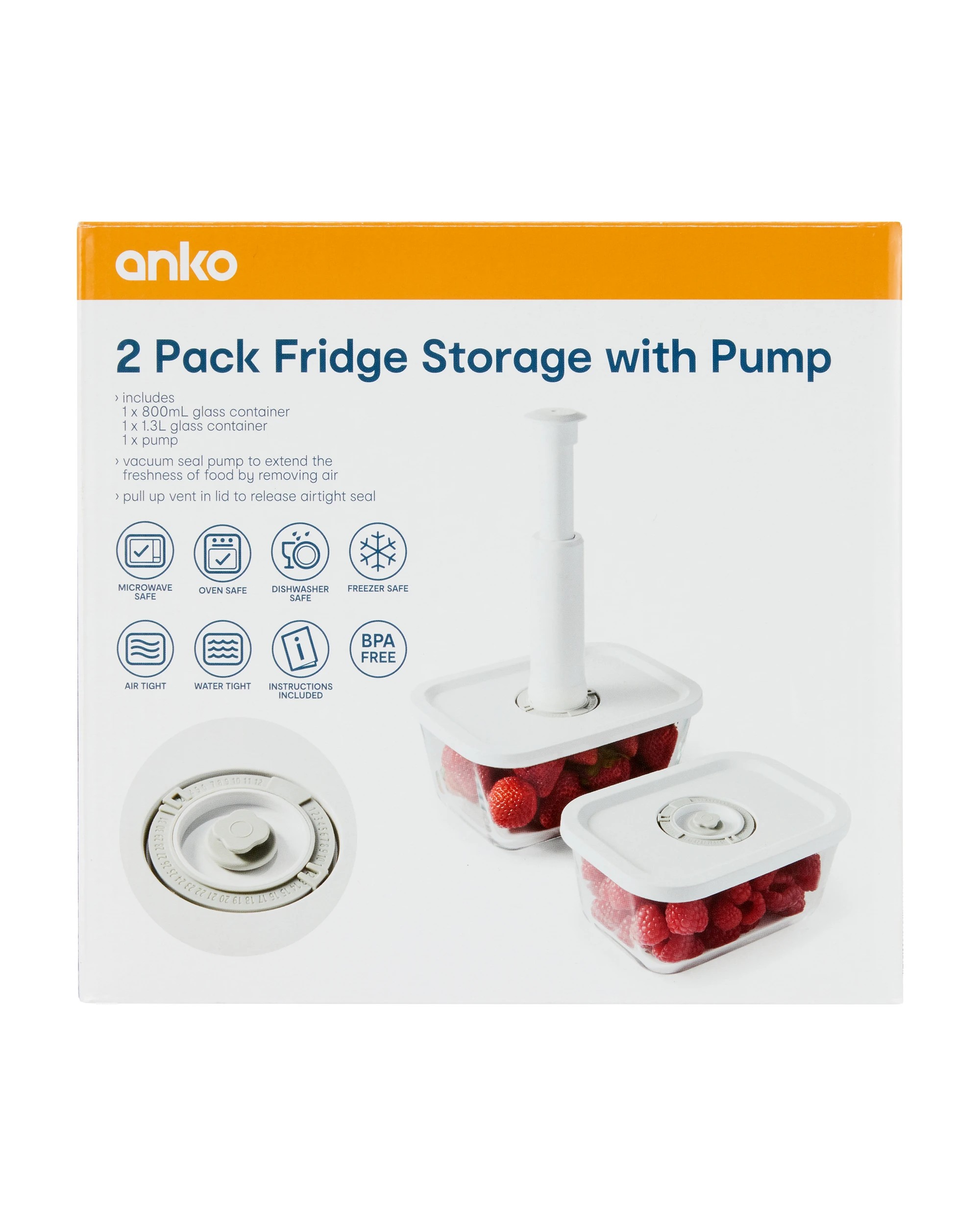 8 2 Pack Fridge Storage Containers with Pump, 8 of 9
