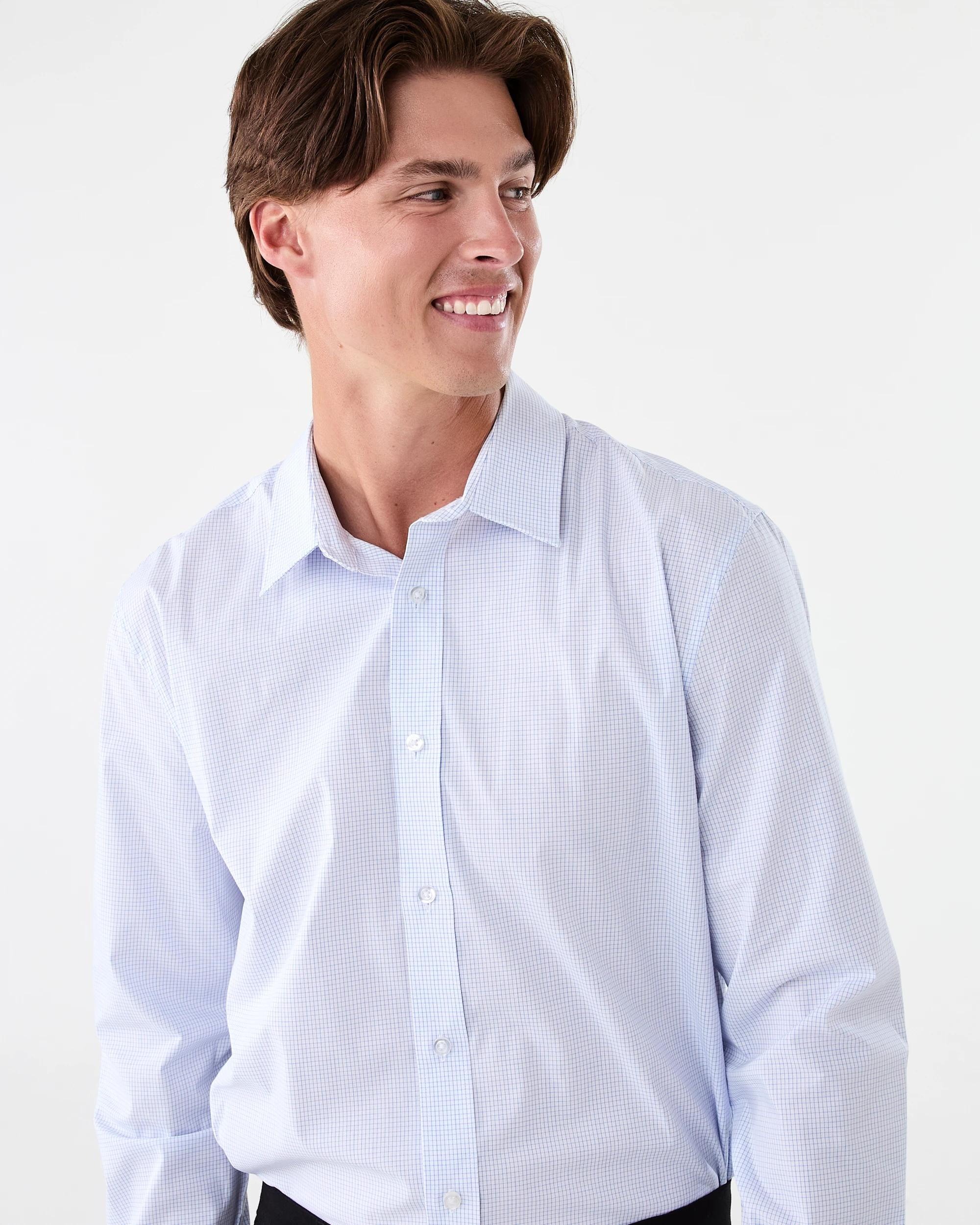 4 Workwear Long Sleeve Business Shirt Wht Check, 4 of 7