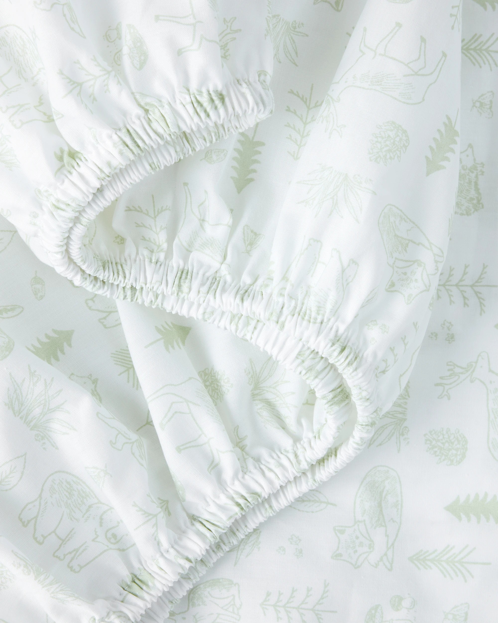 4 2 Pack 225 Thread Count Organic Cotton Fitted Cot Sheets - Woodlands, 4 of 6