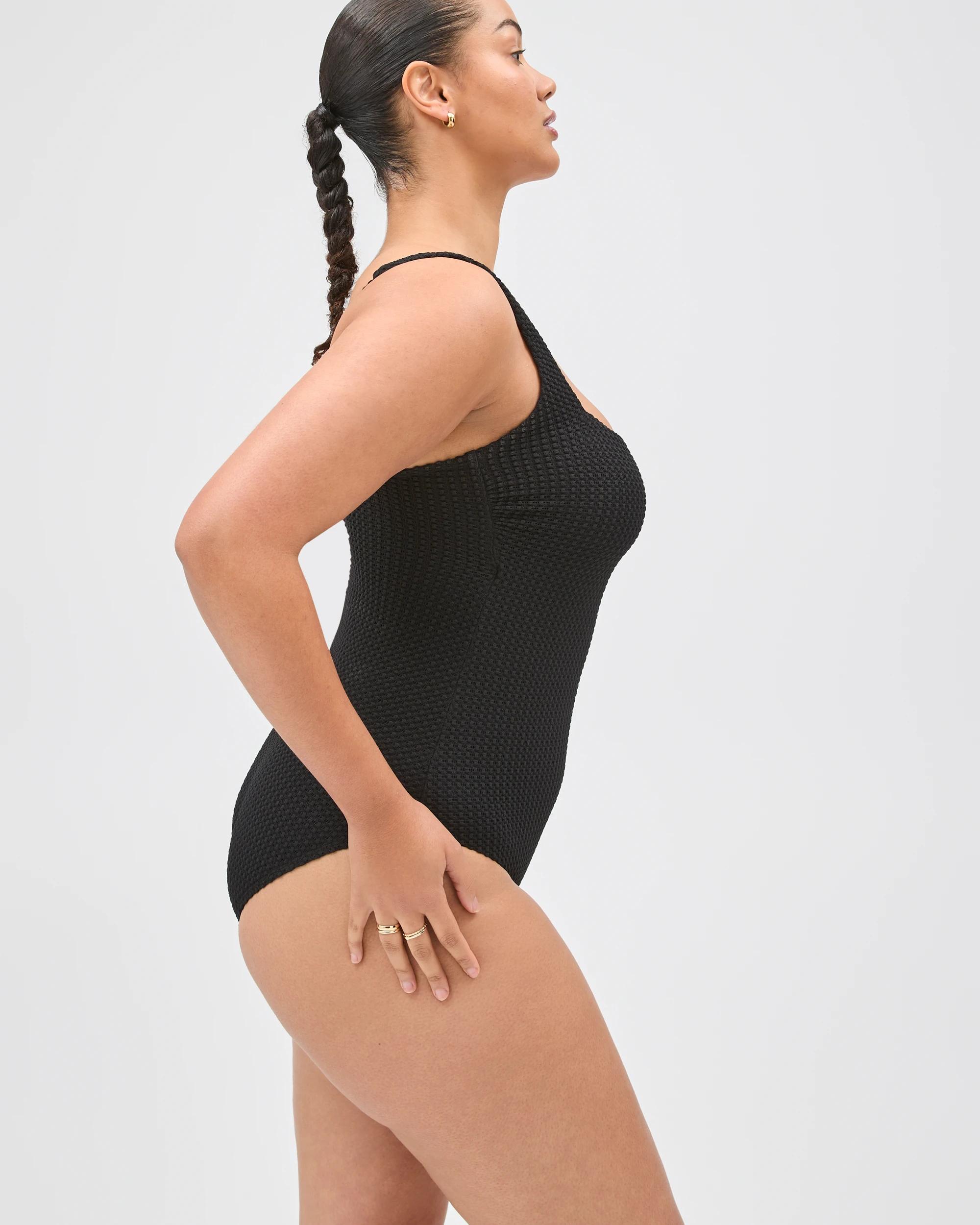 8 Target Woman Resort Sleeveless Square Neck Crochet Swim One Piece BLACK, 8 of 9