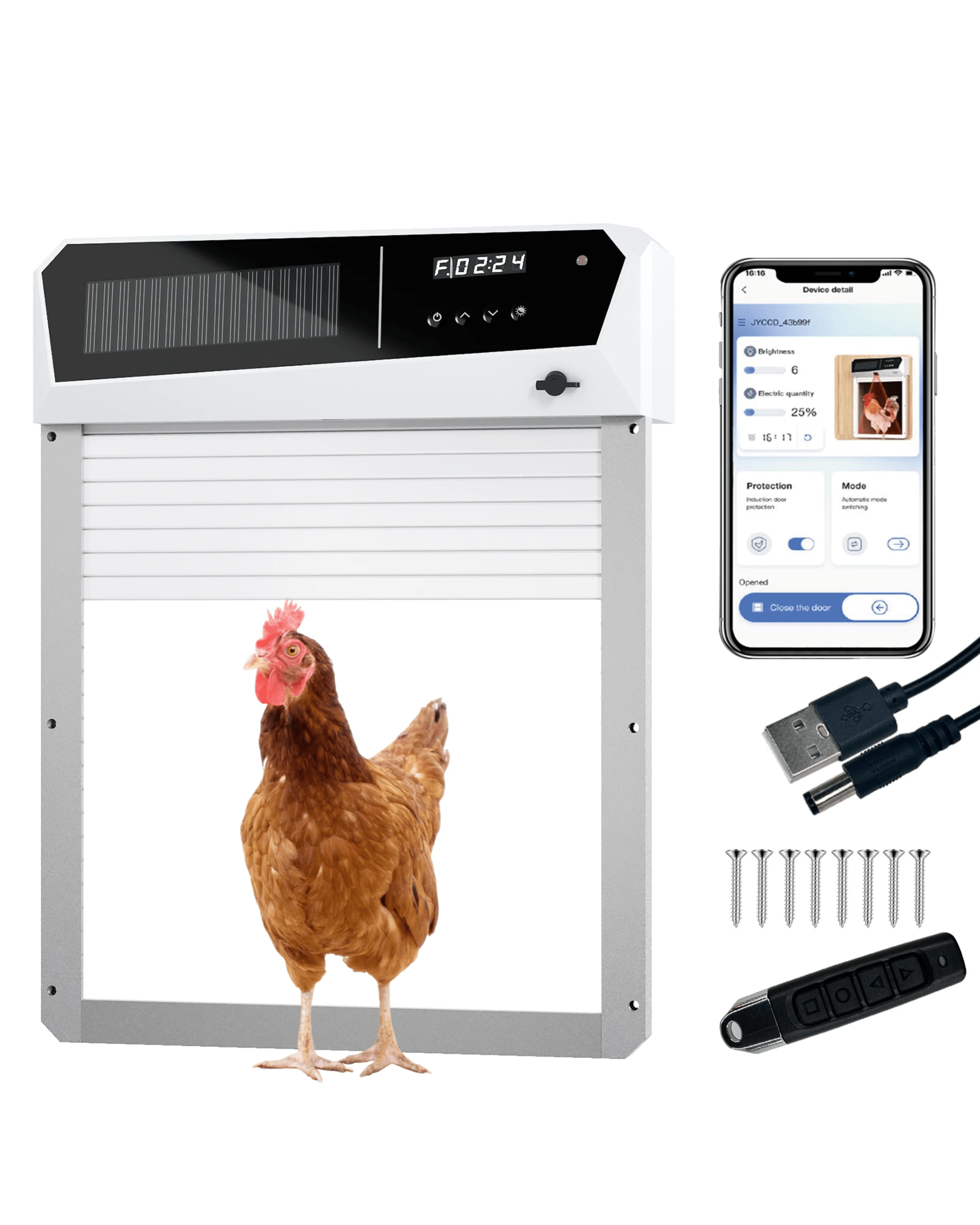 1 Advwin Automatic Chicken Coop Door APP Control Solar Power, 1 of 1