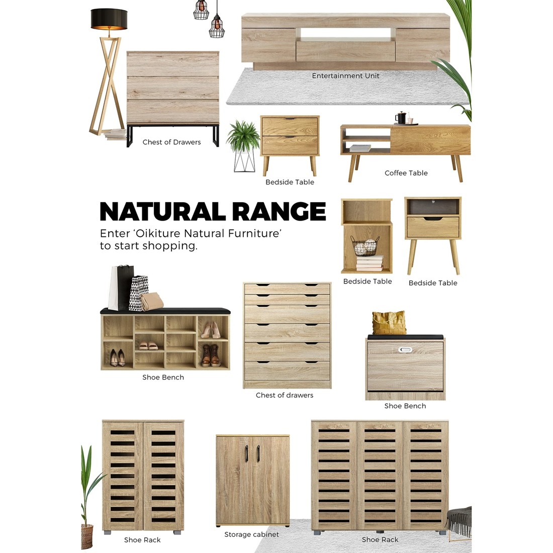 9 Oikiture 6 Chest Of Drawers Tallboy Storage Cabinet Dresser
 - Natural, 9 of 10
