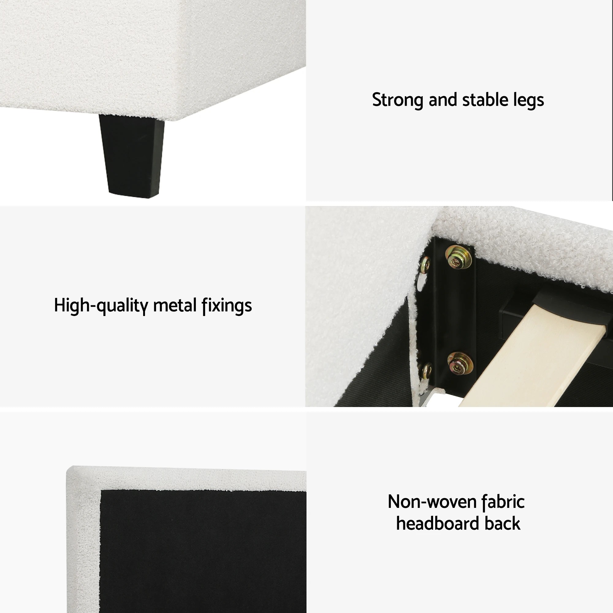 4 Artiss Bed Frame with Hybrid Mattress Platform Headboard Medium Firm - Single Bed - White, 4 of 10