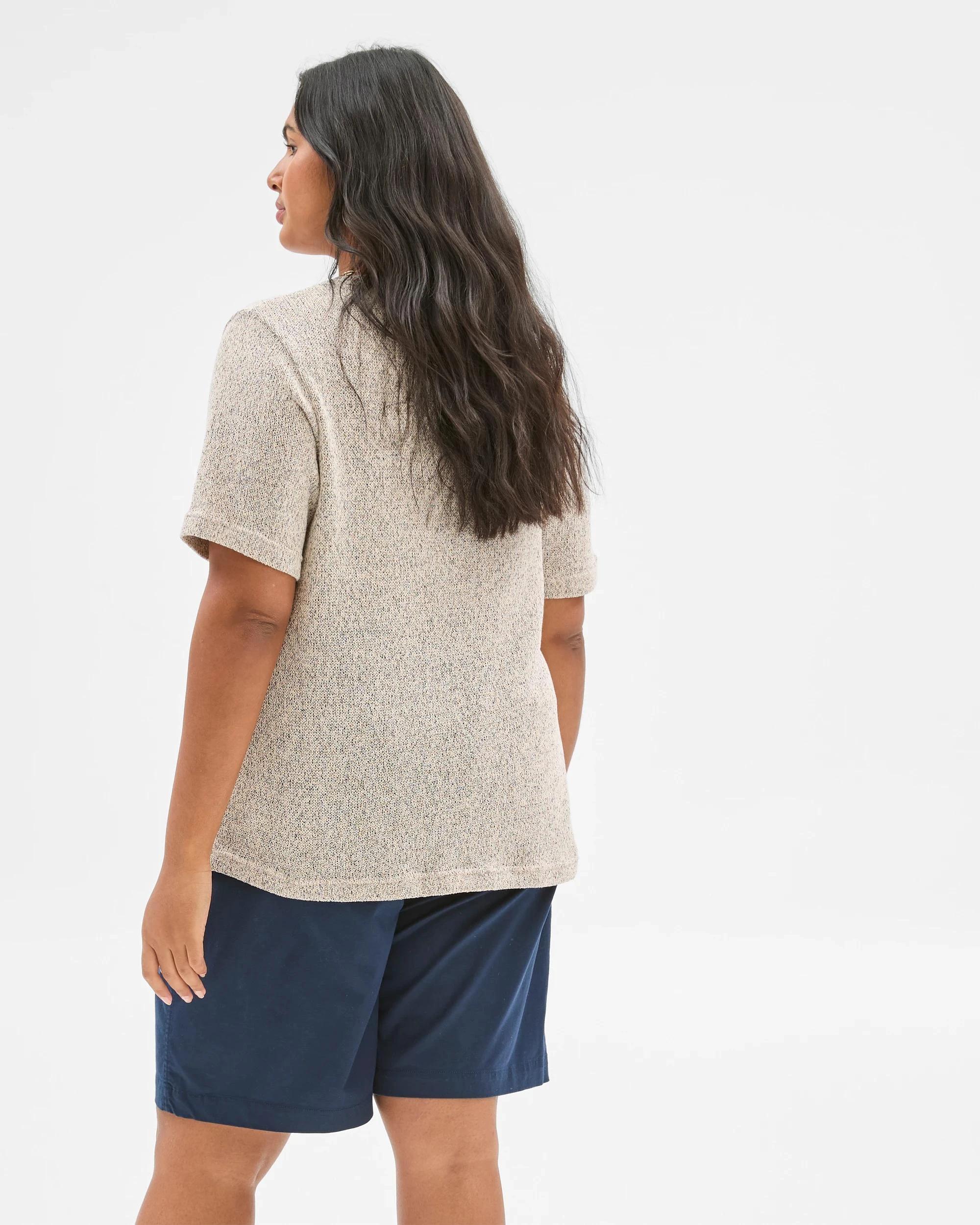 4 Target Plus Size Australian Cotton Blend Textured T-Shirt OATMEAL MARLE, 4 of 5