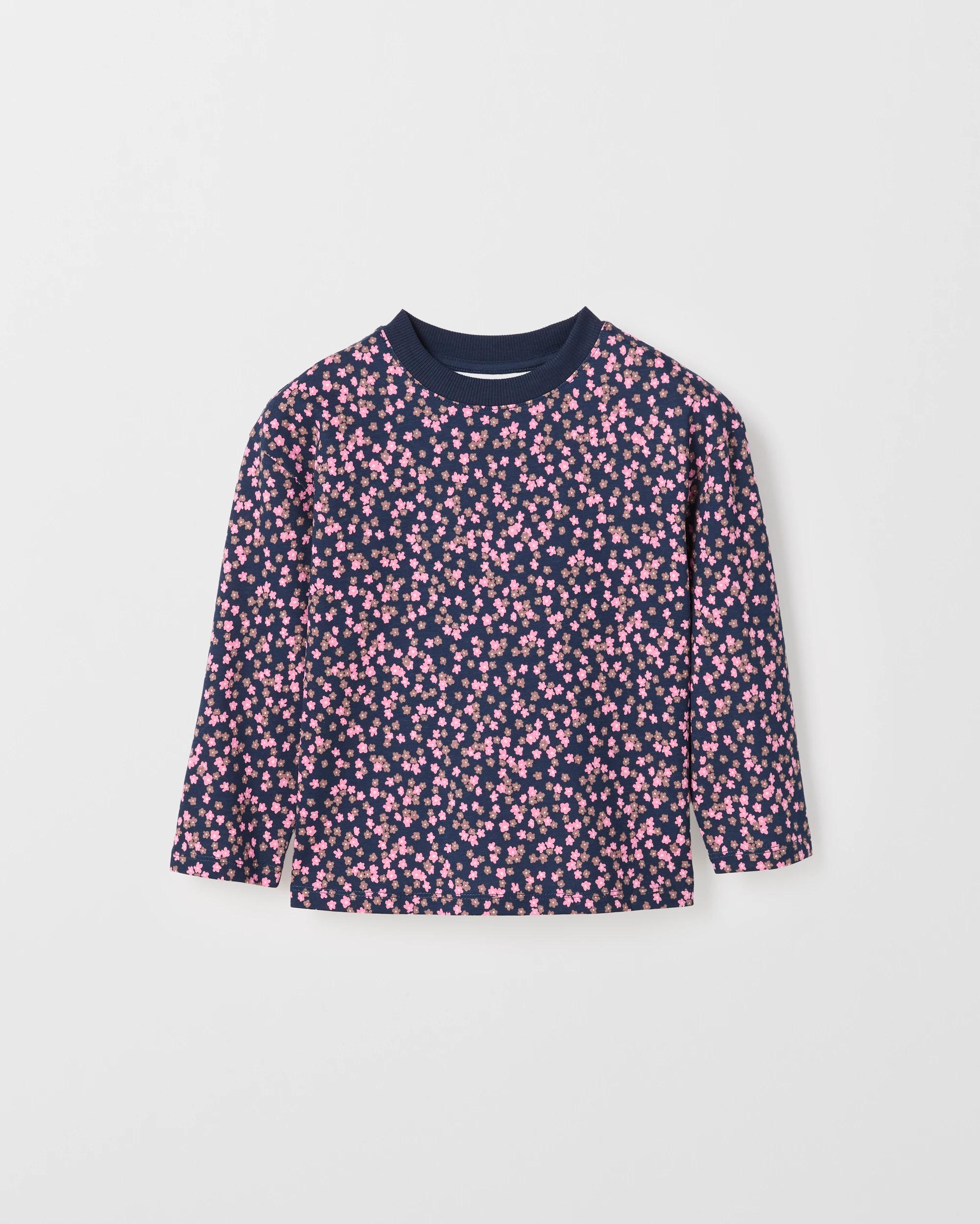 1 Target Kids Australian Cotton Long Sleeve T-Shirt NAVY AOP DITSY, 1 of 1