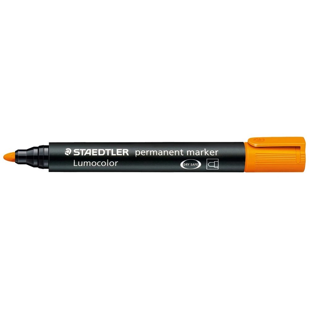 1 Staedtler Lumocolour Permanent Marker Bullet Orange, 1 of 3