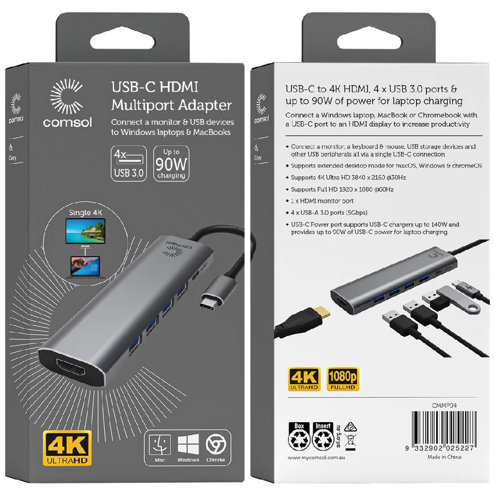 5 Comsol USB-C to 4K HDMI Multiport Adaptor, 5 of 5