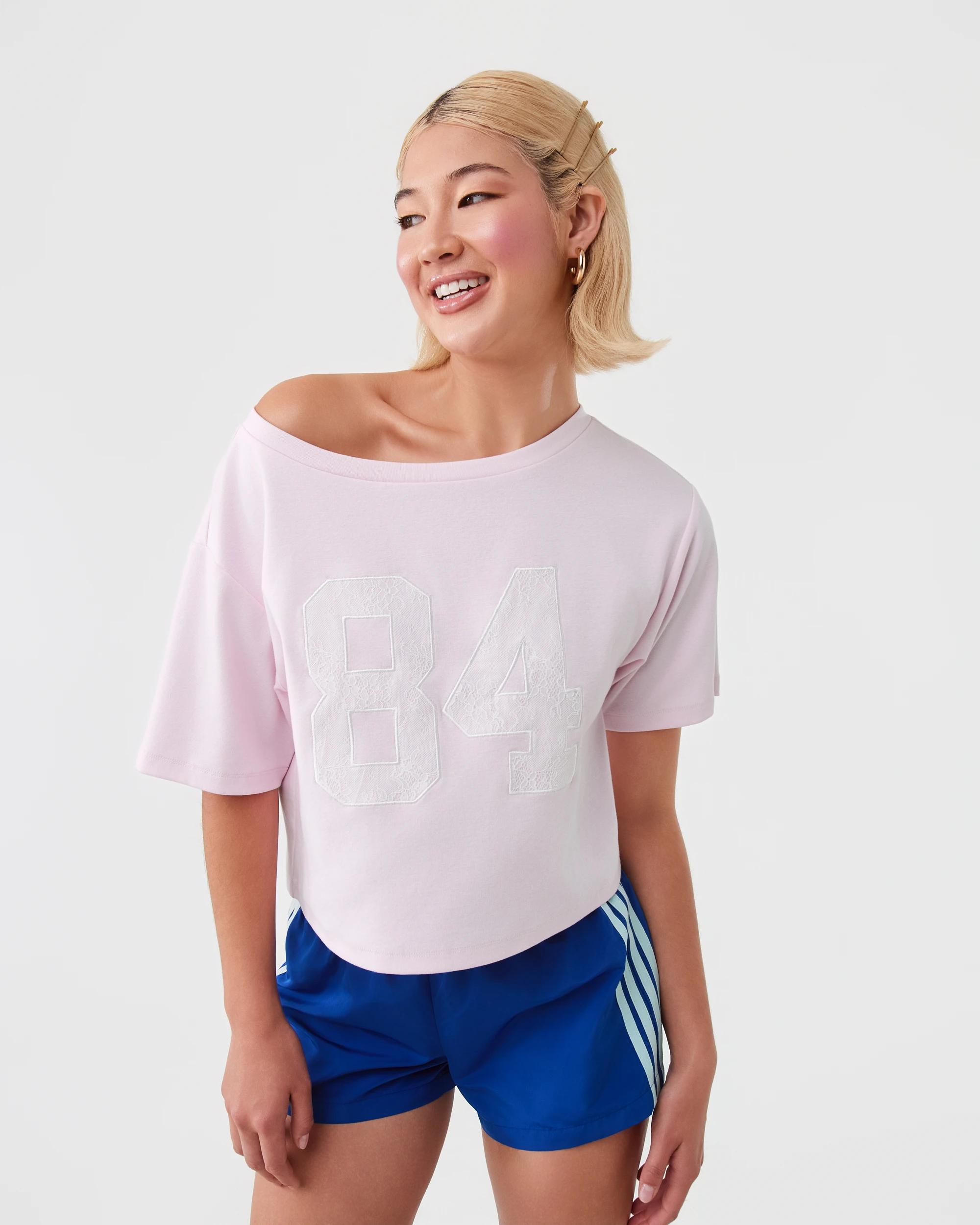 10 Off The Shoulder Print T-shirt Bllet Pink, 10 of 10