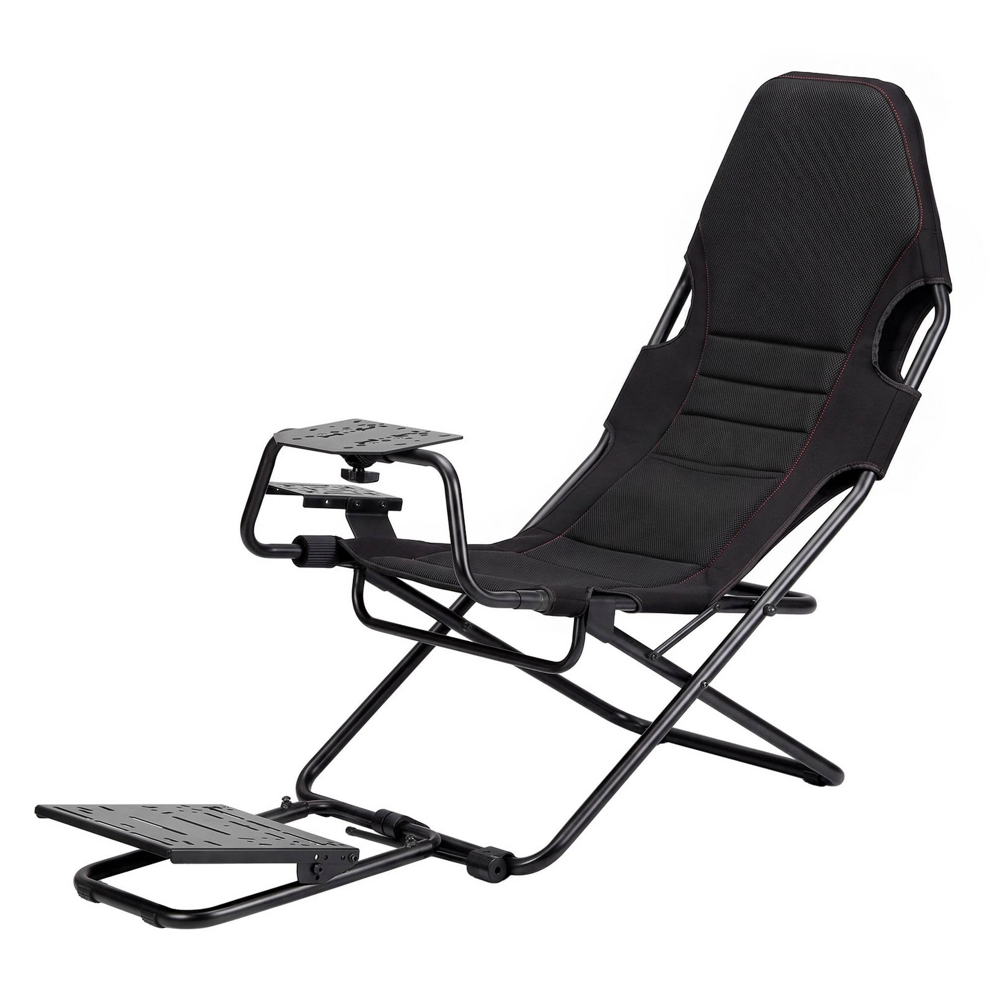 1 Artiss Steel Foldable Racing Simulator Cockpit Seat Wheel Stand Gear Shifter Mount - Black, 1 of 8