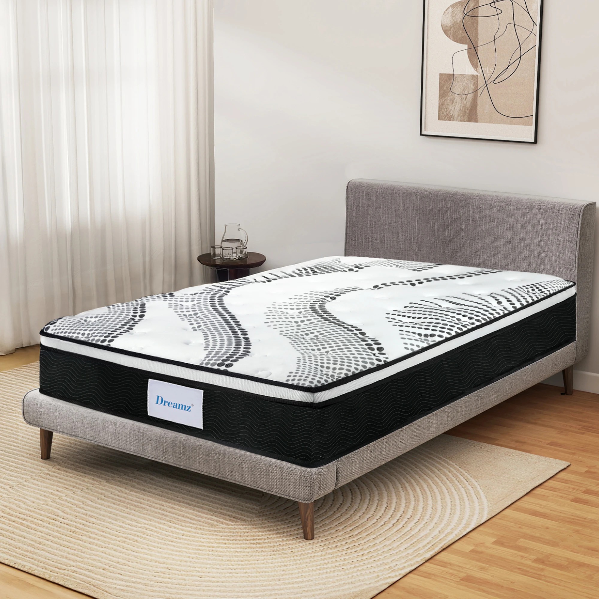 7 Dreamz Spring Mattress 7 Zone Pocket Medium Firm Memory Foam 32cm King Single, 7 of 9