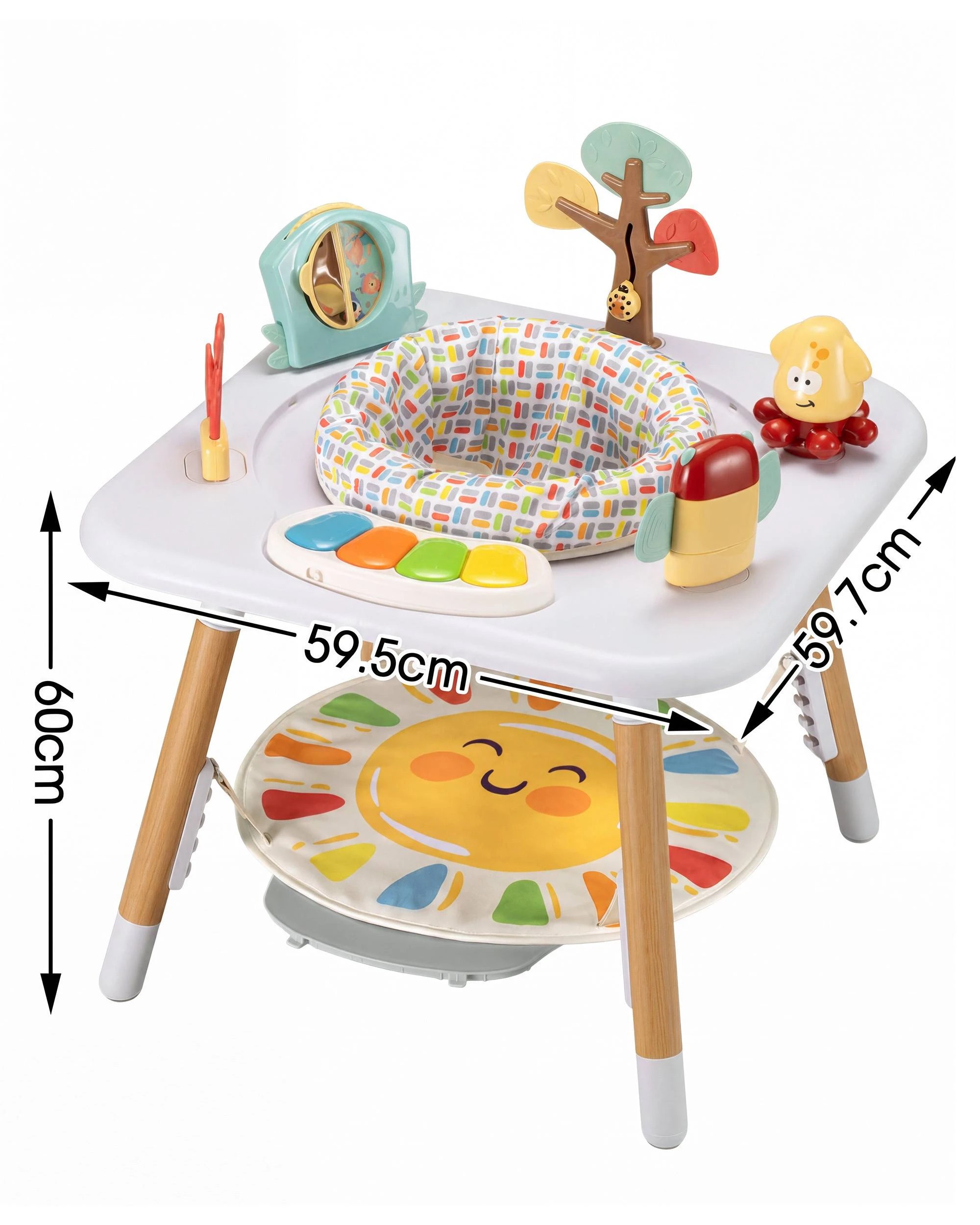 9 PlayPals Baby Activity Centre Jumper 360° Rotary Seat 5-level Adjustable Heights - White, 9 of 10