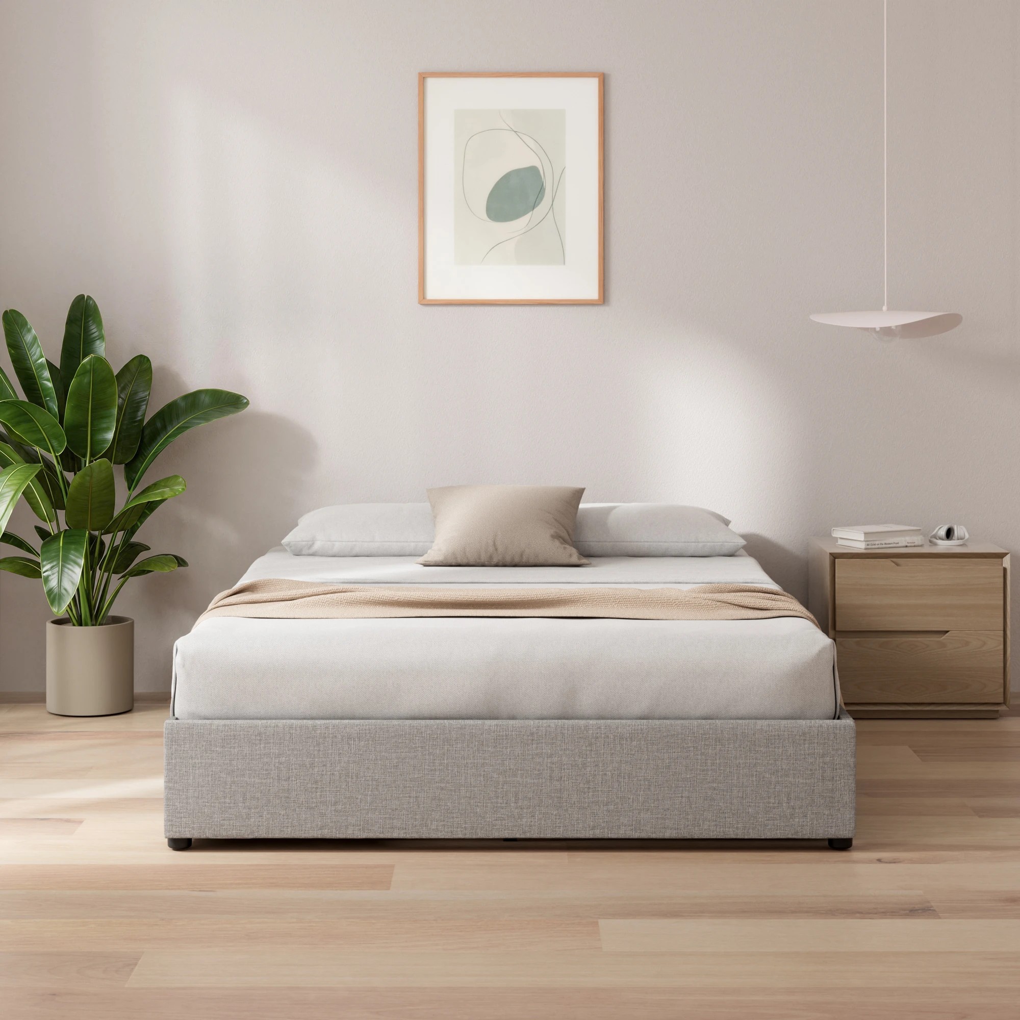4 Queen Bed Zora Gas Lift Bed Base - Grey, 4 of 10
