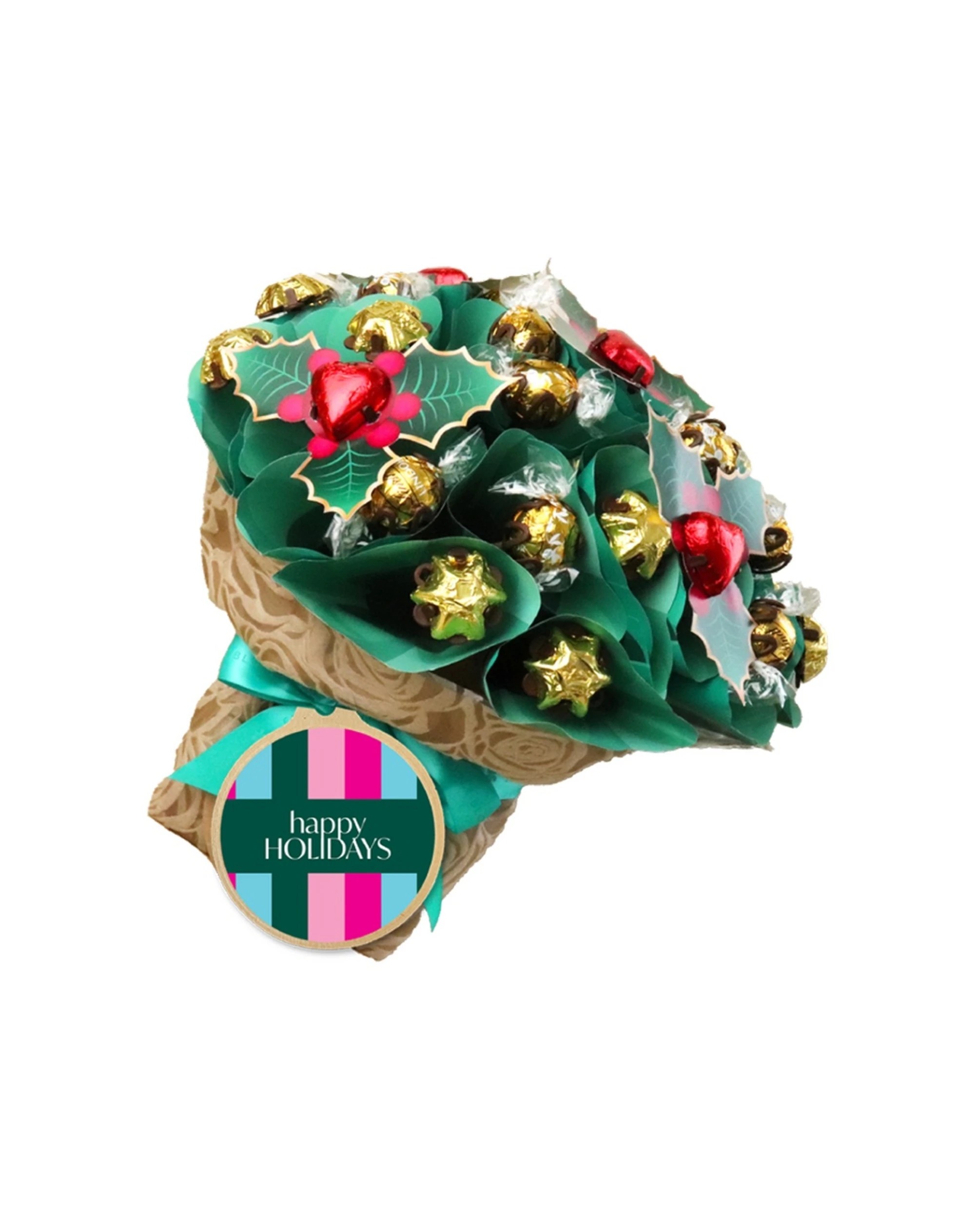1 Edible Blooms Holly Bouquet Christmas Festive Chocolate Gift Large - Multi, 1 of 4