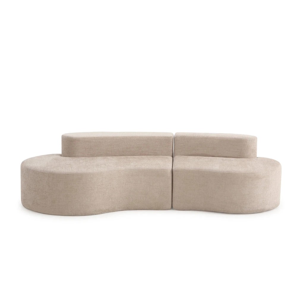 2 Zzz Atelier Arcadia Curve 3 Seater Foam Lounge Sofa - Beige, 2 of 7